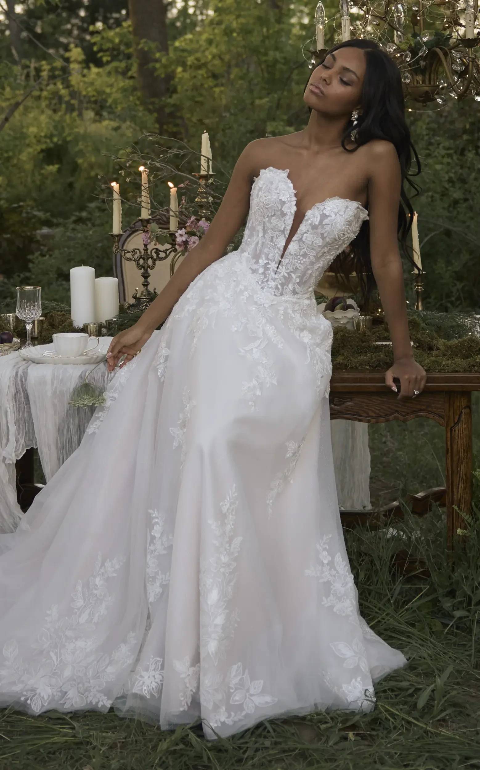chic strapless organza a-line wedding dress with pearl accents A Line Dresses & Bridal Gowns Color:Royal Imperial The standard size range Little White Dress Tight Spaghetti Straps Wedding
