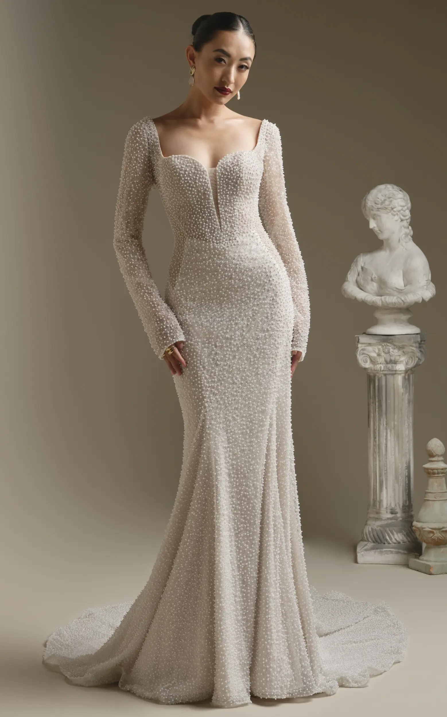 long sleeve beaded lace wedding dress Sleeved Dresses Navy Mesh Mini Dress charms neck add a touch Color:Jet Black
