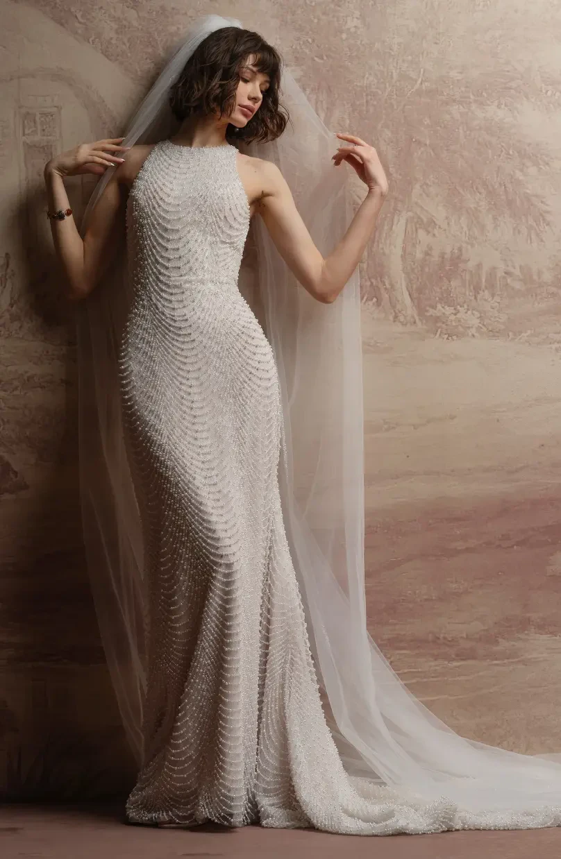 Bride Wearing Ballgown Wedding Dress With Bows And Veil Called Gemma By Sottero And Midgley