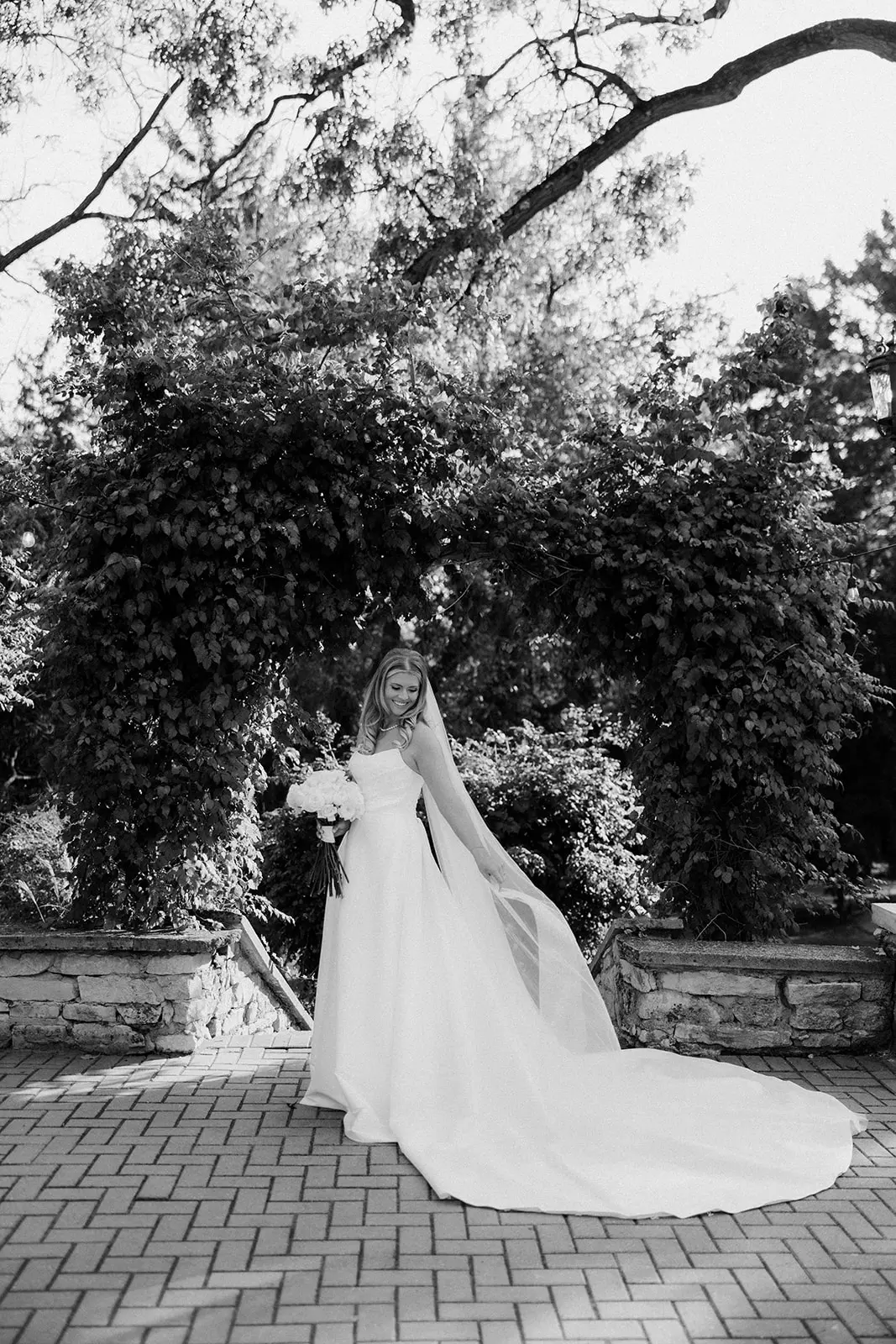 Bride Wearing Simple Aline Wedding Dress Called Aspen By Sottero And Midgley