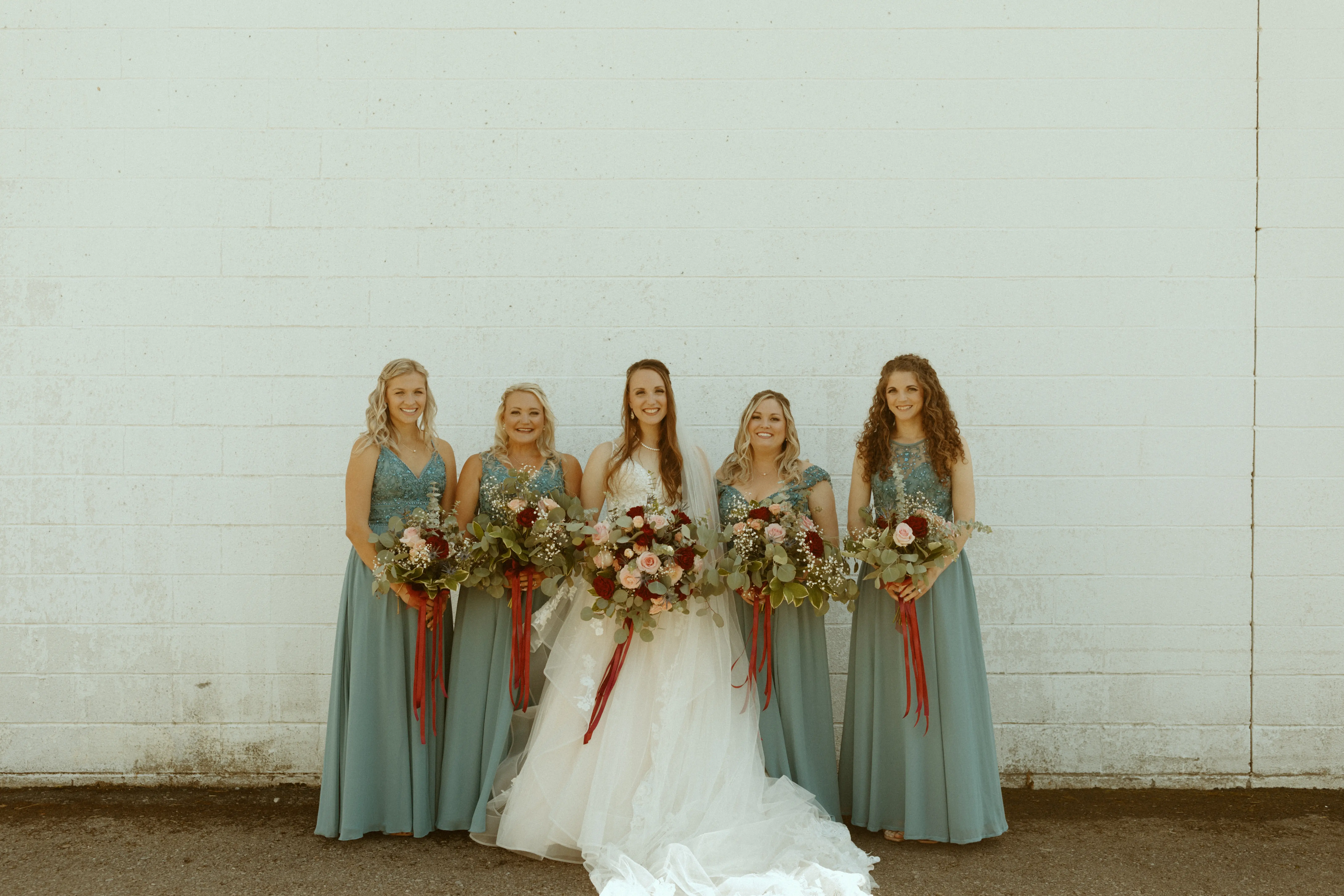 Bride Wearing Floral Lace Wedding Dress Lettie By Rebecca Ingram