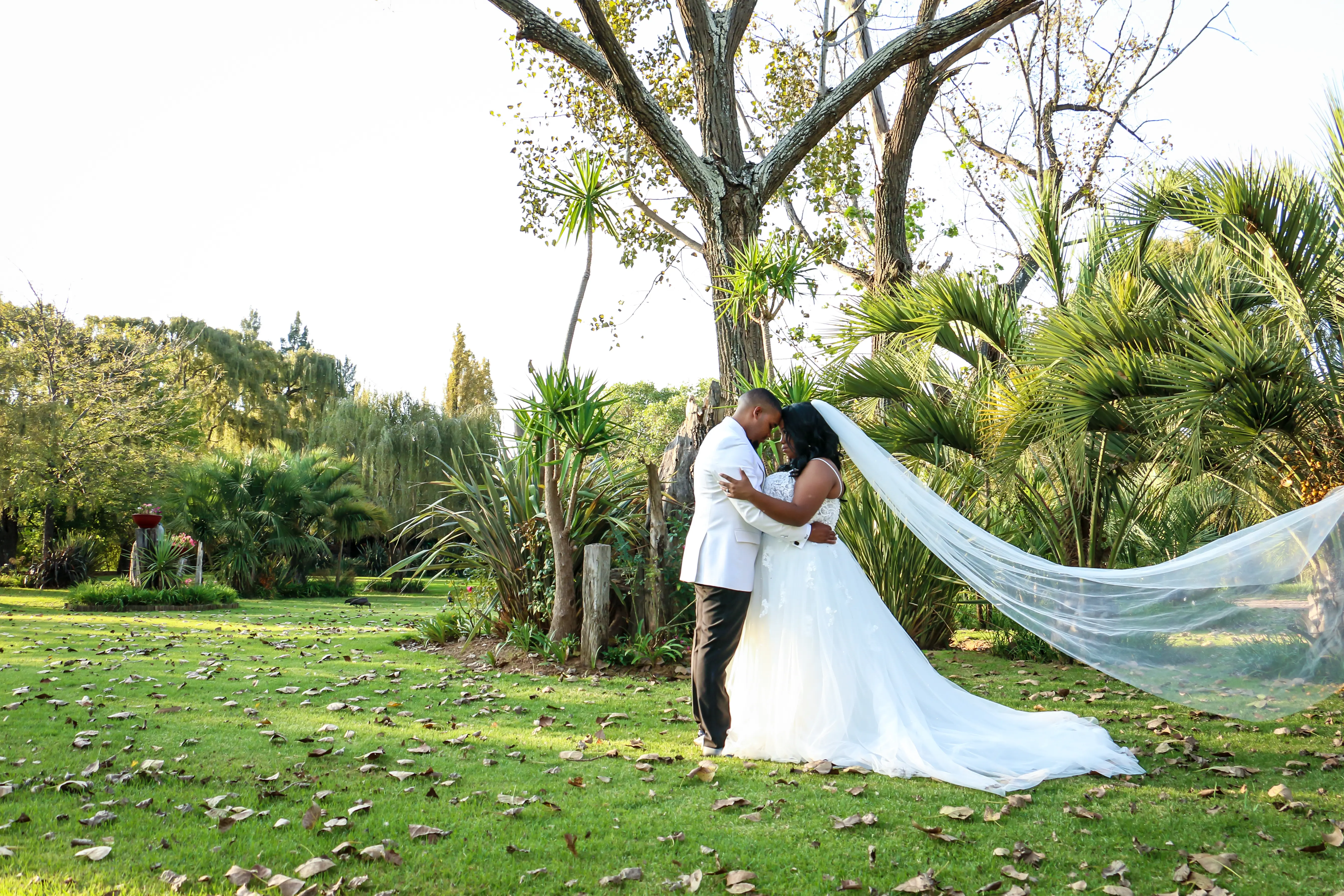 Bride In Long Veil And Tulle Gown Called Marisol By Rebecca Ingram