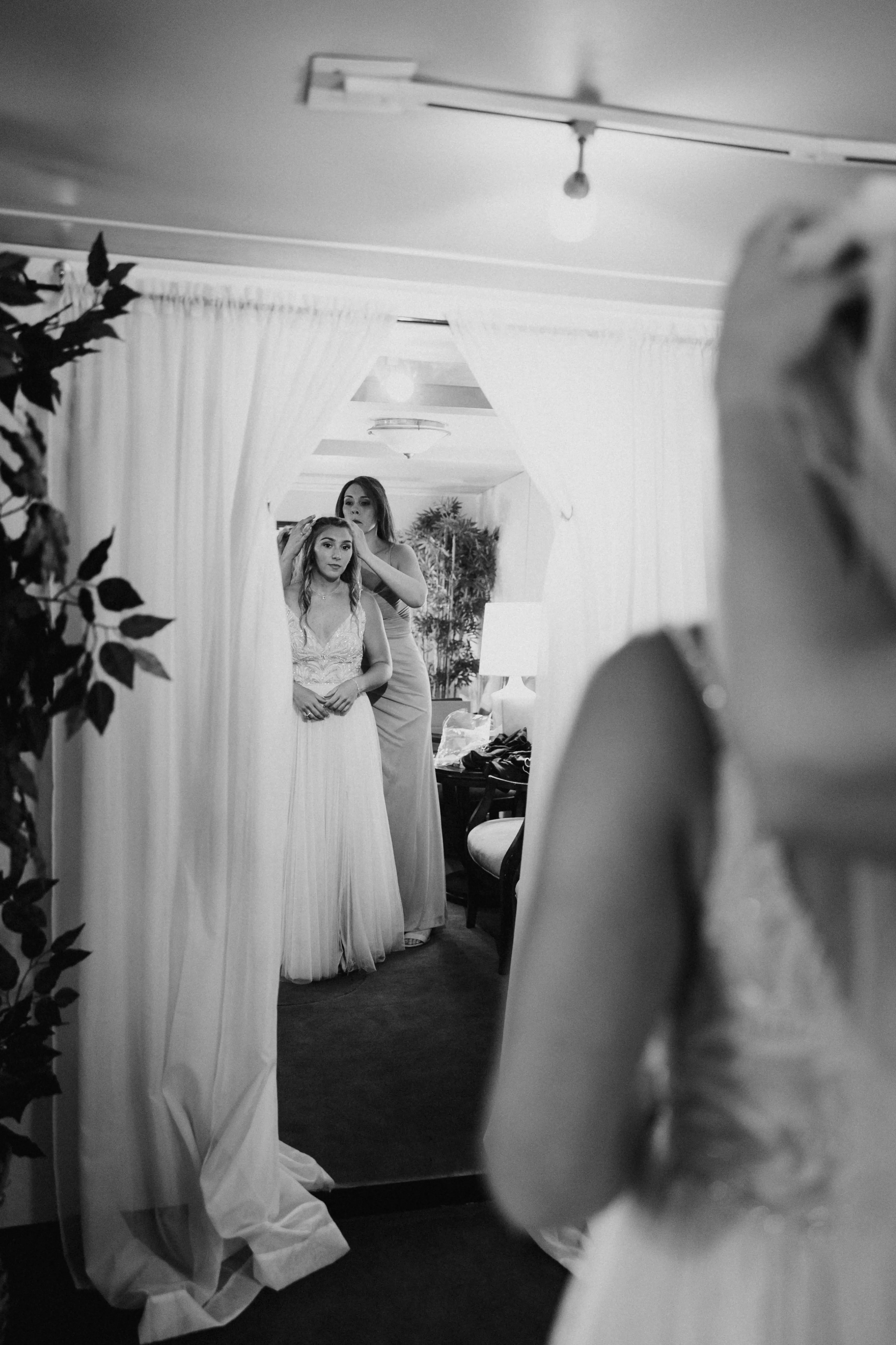 Bride Wearing A-Line Wedding Dress