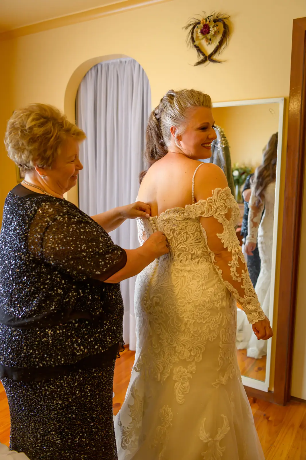 Bride in Lace Wedding Dress Fiona