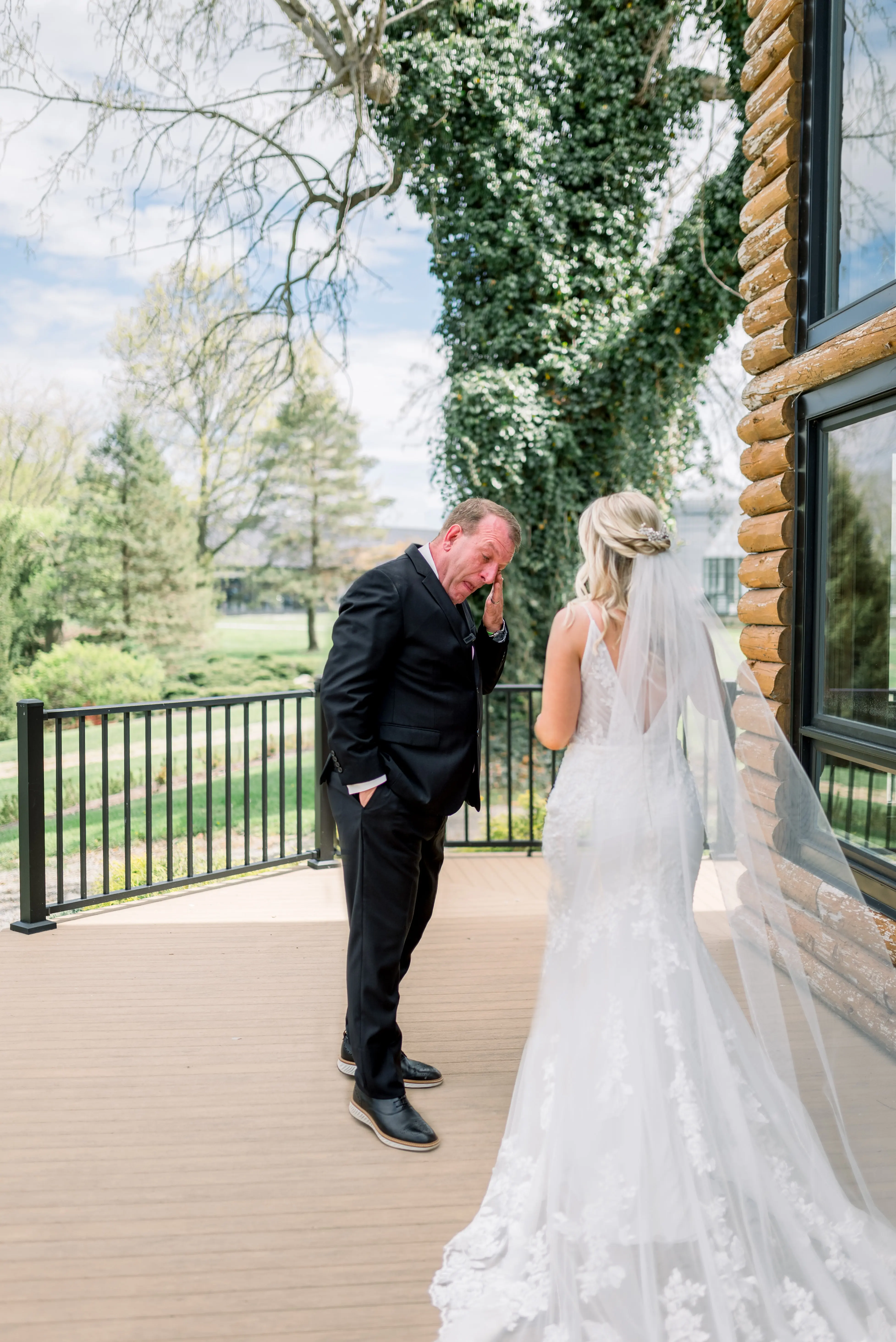 Bride In Fit-and-Flare Illusion Train Fontaine Maggie Sottero With Guest
