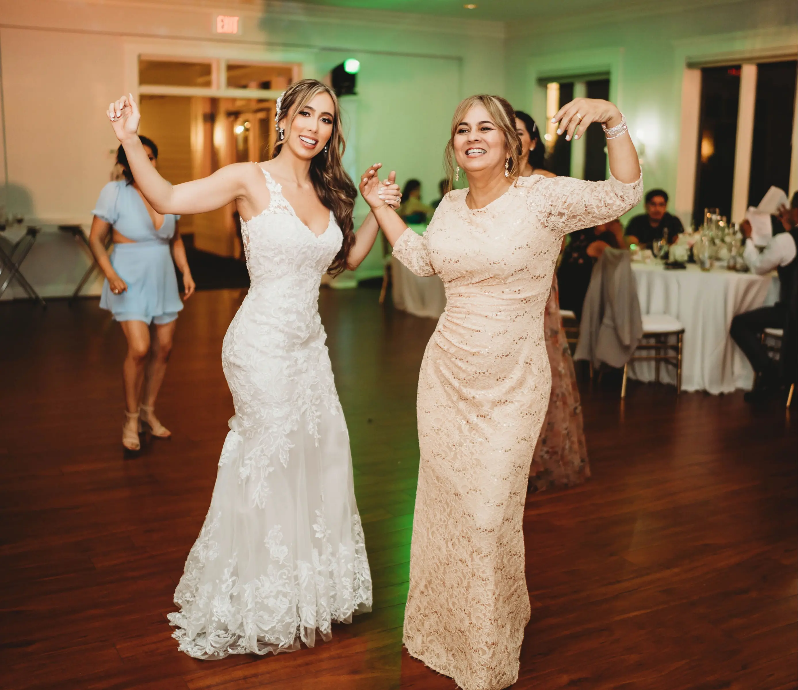 Bride In Lace V-Neck Wedding Dress Called Canberra By Maggie Sottero