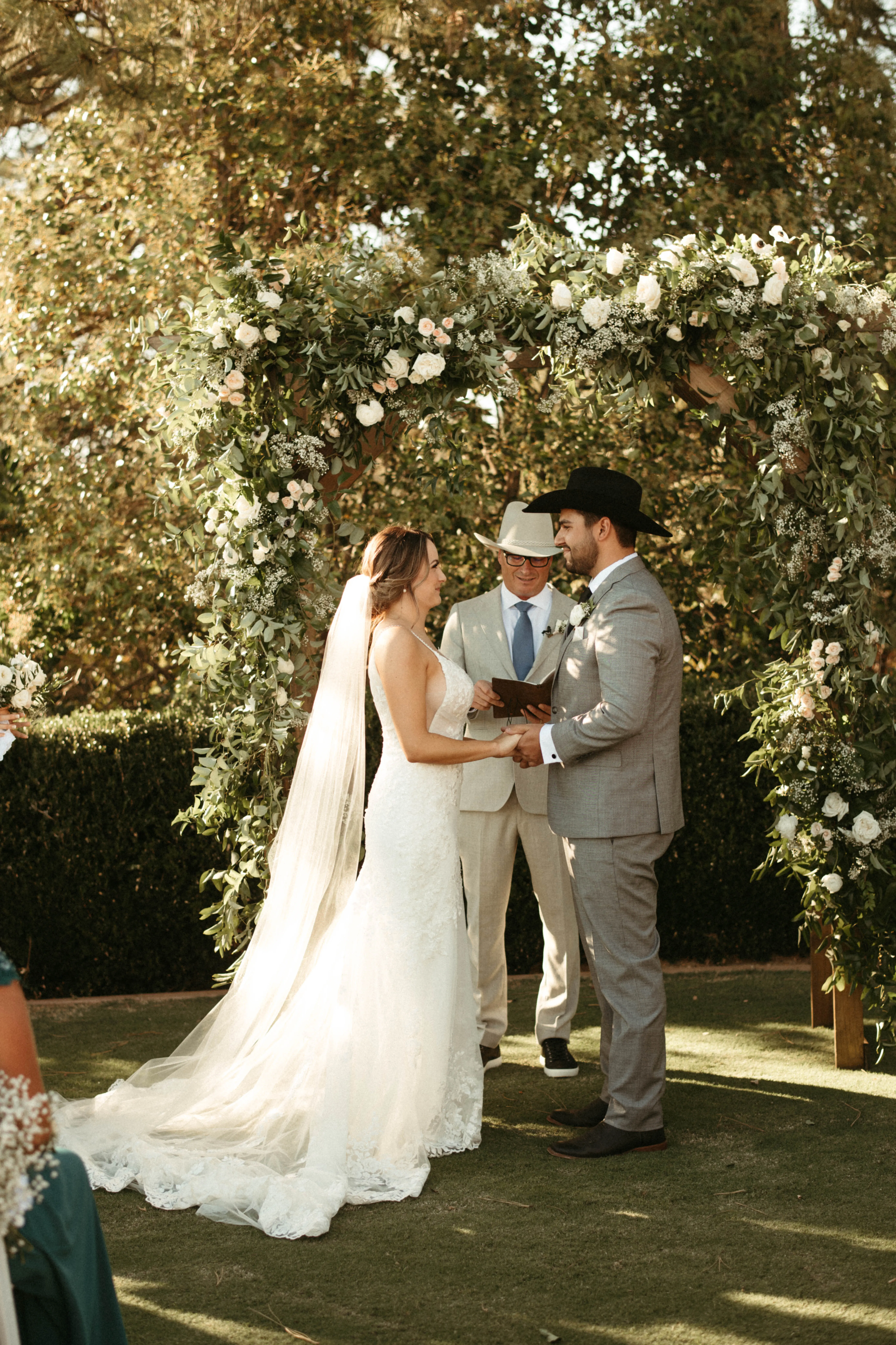 Groom With Bride Wearing Sparkly Lace Fit-And-Flare Fontaine By Maggie Sottero