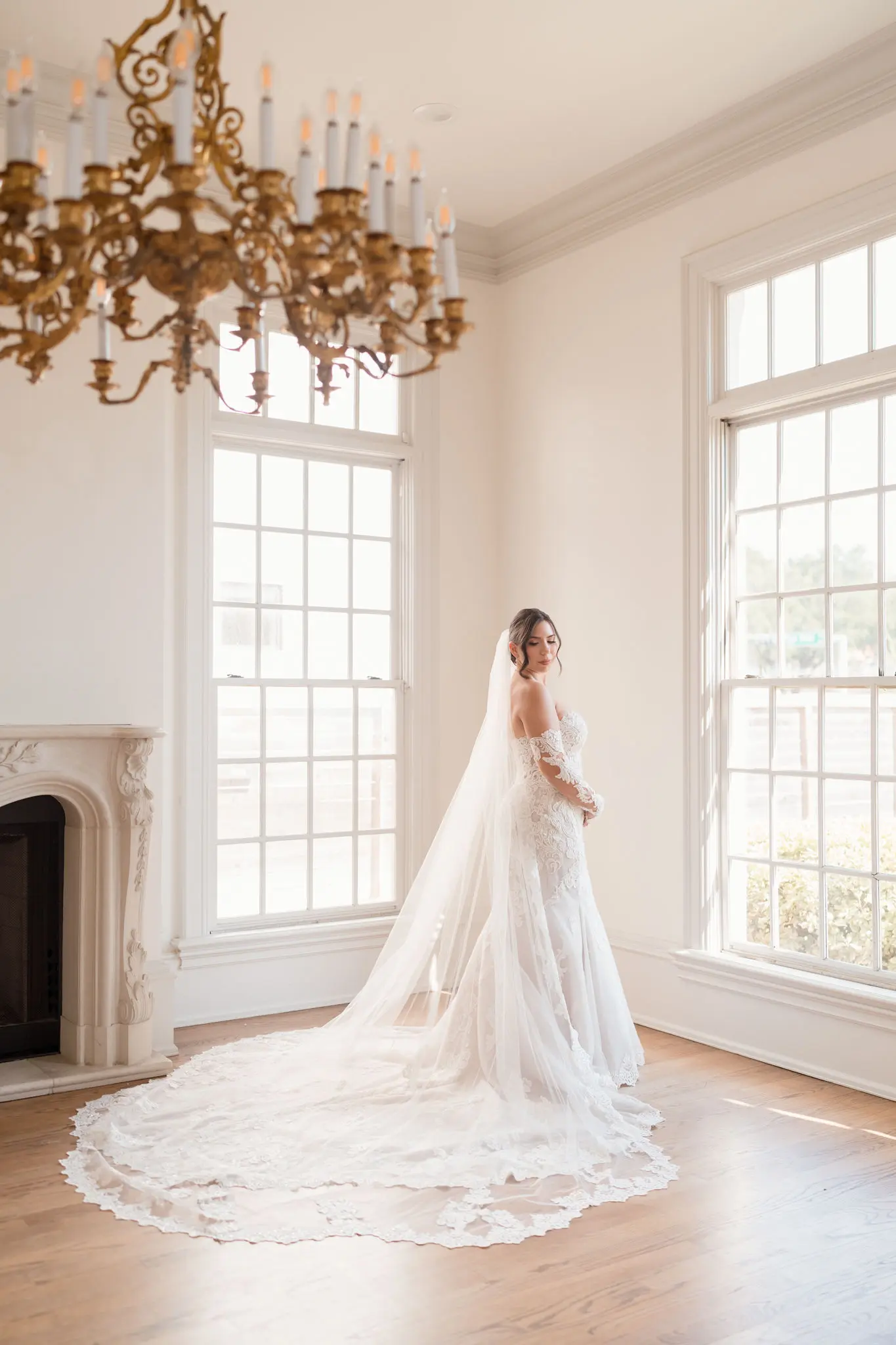 Back of bride wearing Fiona wedding dress by Maggie Sottero