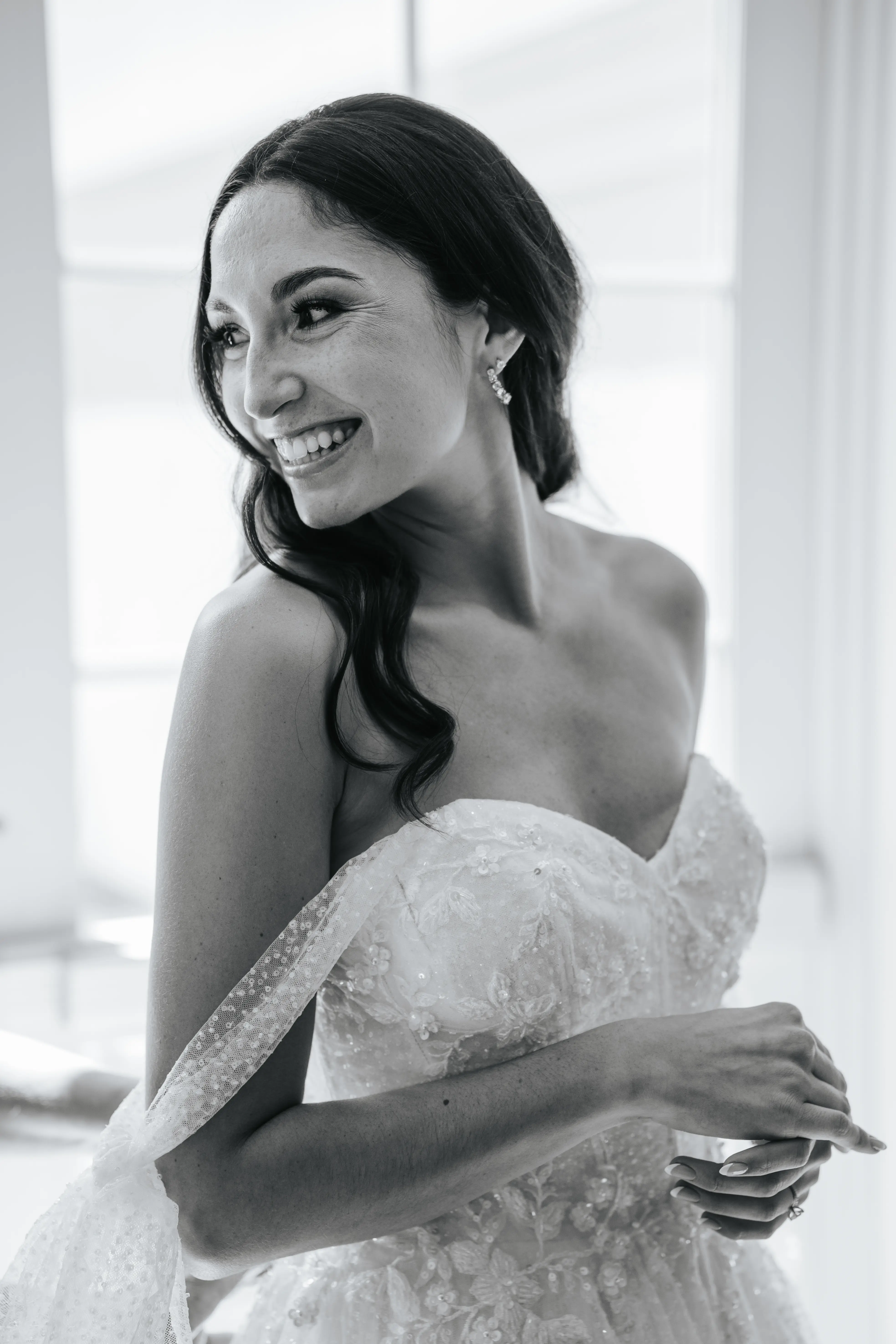 Bride Wearing Sparkly Ballgown Wedding Dress Called Shasta By Sottero And Midgley