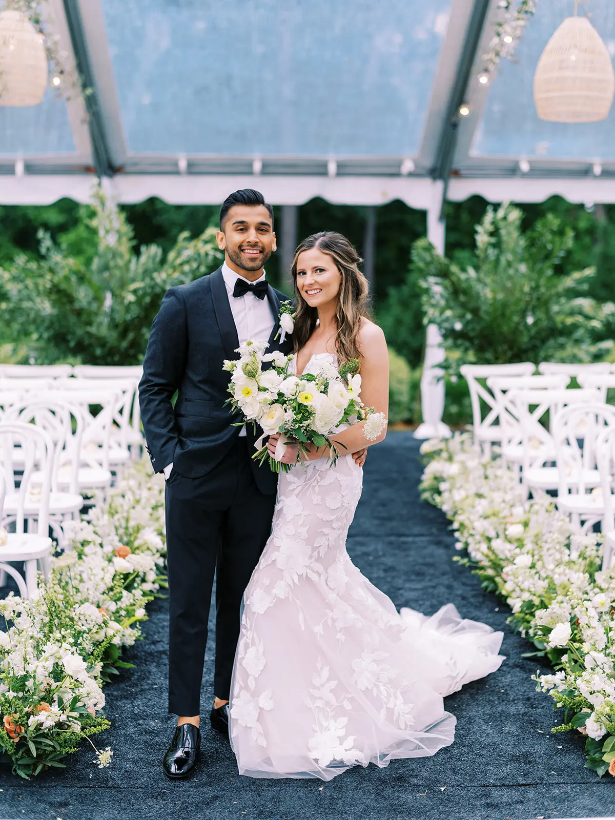 Bride In Floral Mermaid Hattie Rebecca Ingram With Groom