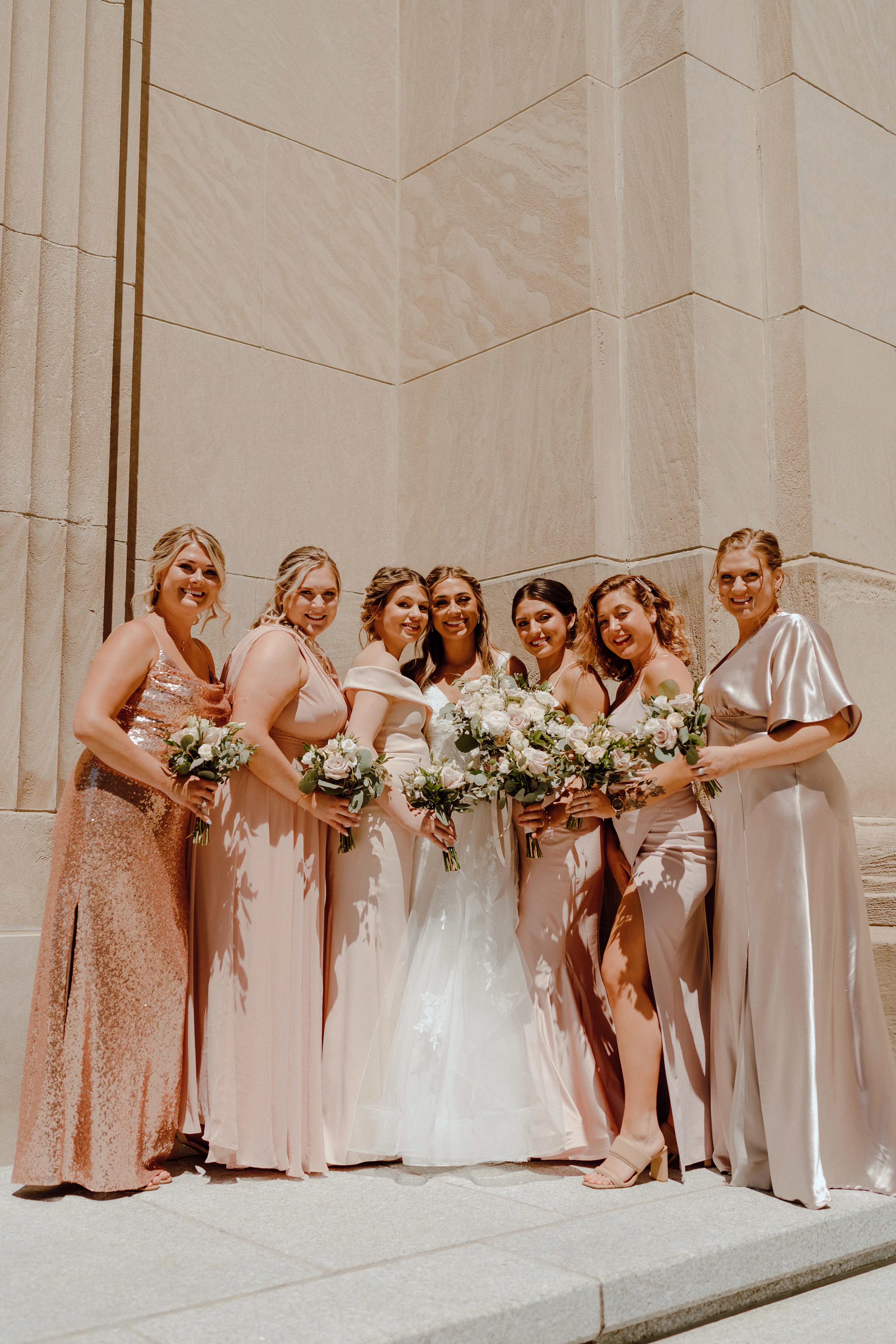 Real Bride in Floral Lace Bridal Dress with Tiered Tulle Skirt Called Lettie by Rebecca Ingram