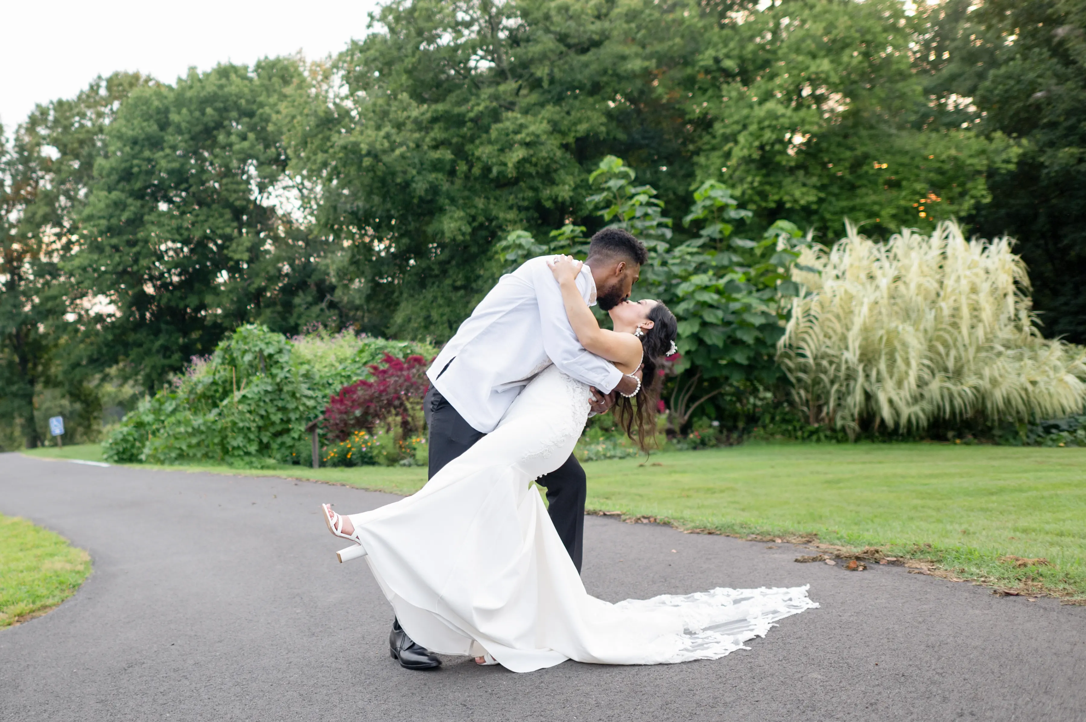 Groom With Bride Wearing Romantic Mermaid Wedding Dress Nikki By Maggie Sottero