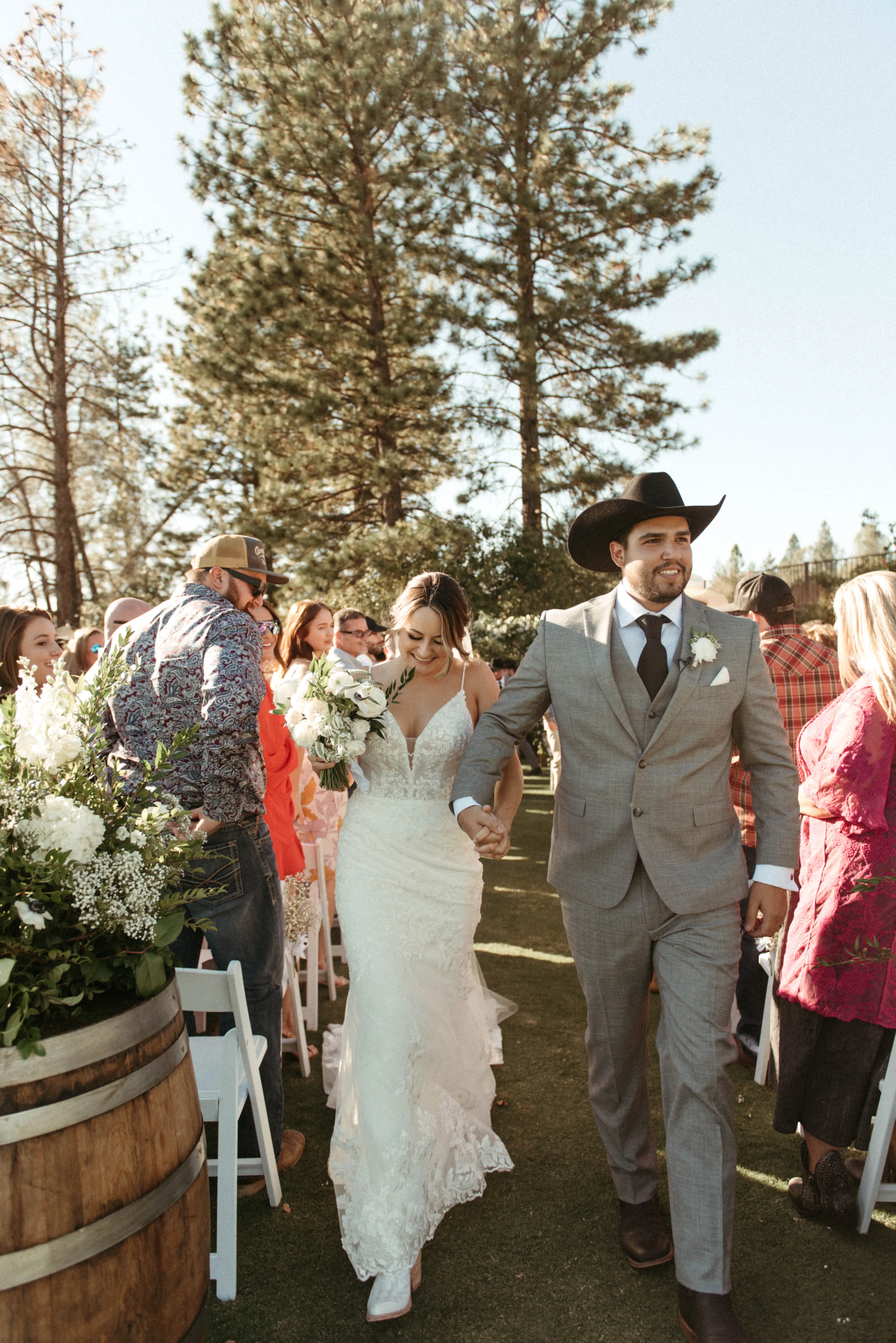 Groom With Bride Wearing Sparkly Lace Fit-And-Flare Fontaine By Maggie Sottero