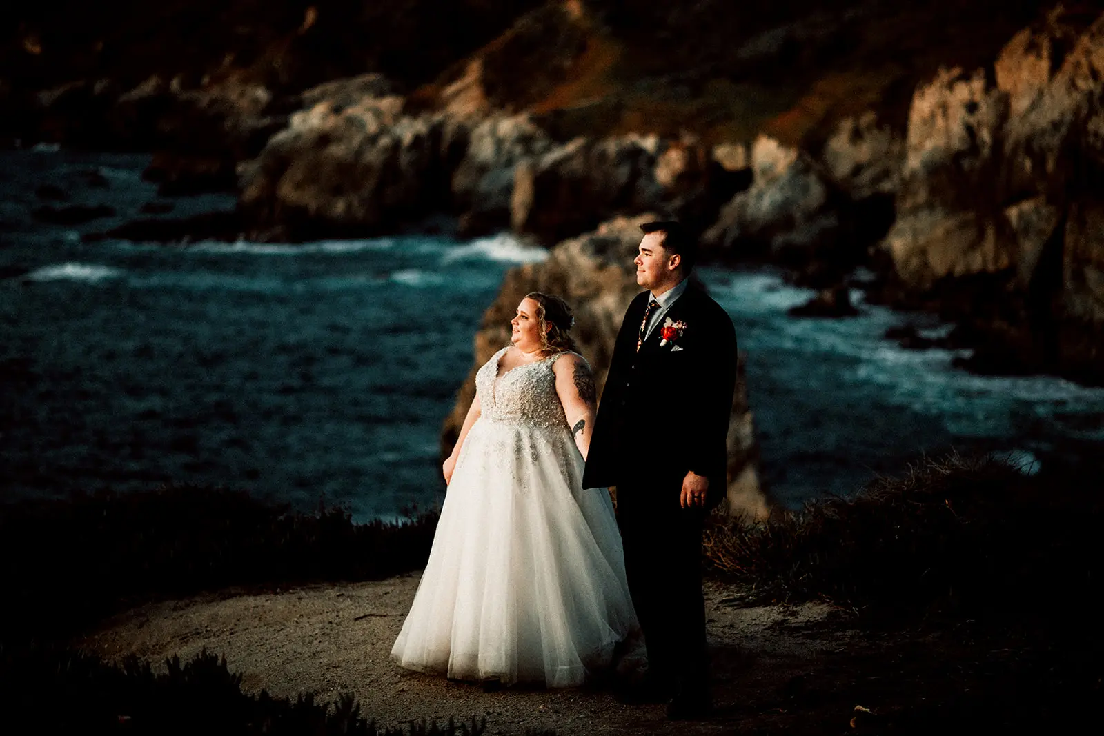Groom with Bride in Ball Gown Wedding Dress Named Talia By Maggie Sottero
