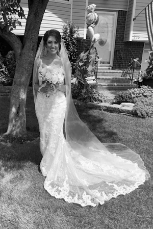 Bride Wearing Lace Sheath Wedding Dress Tuscany Lynette By Maggie Sottero