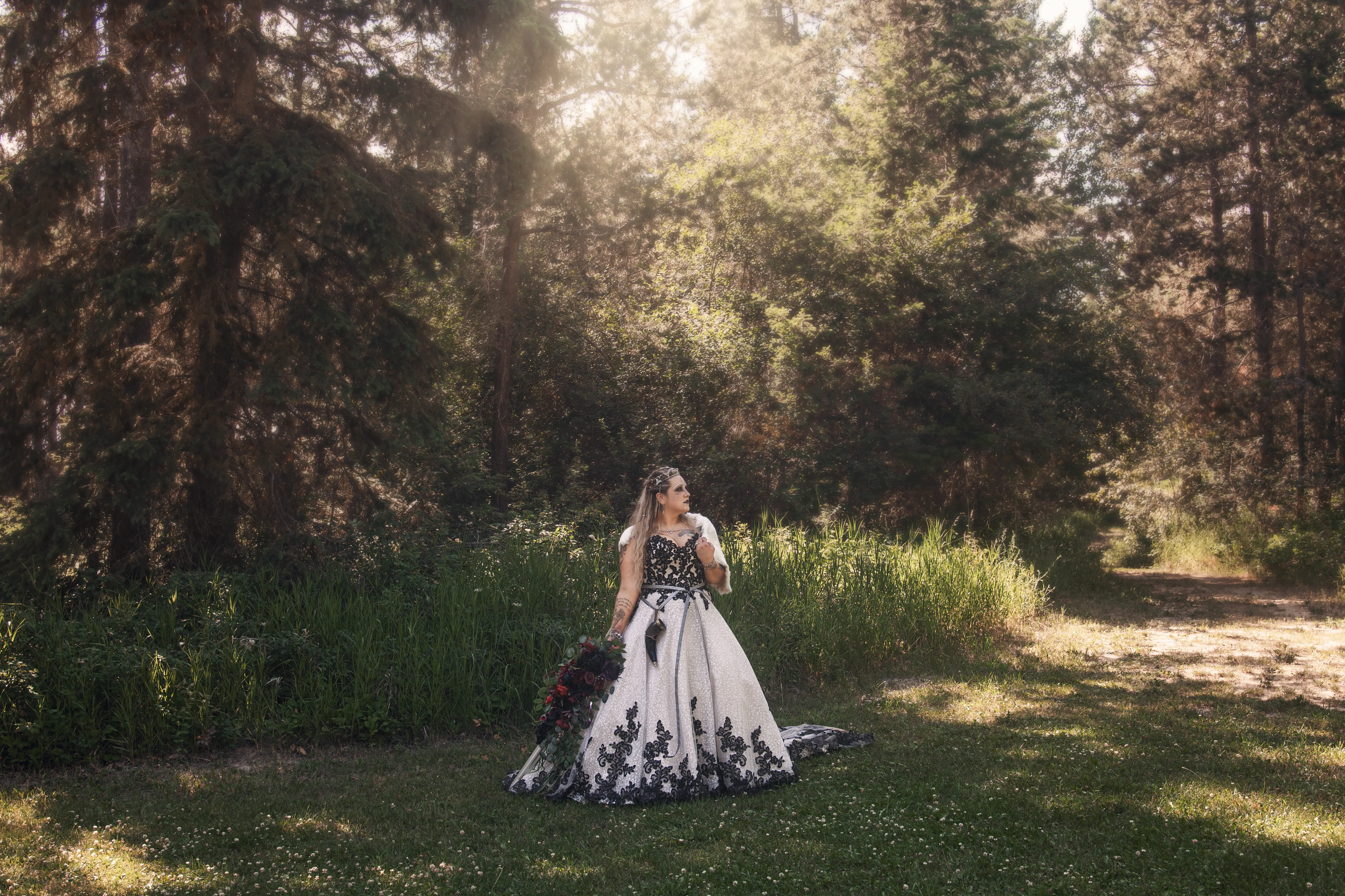 Bride wearing Trystin wedding dress by Maggie Sottero