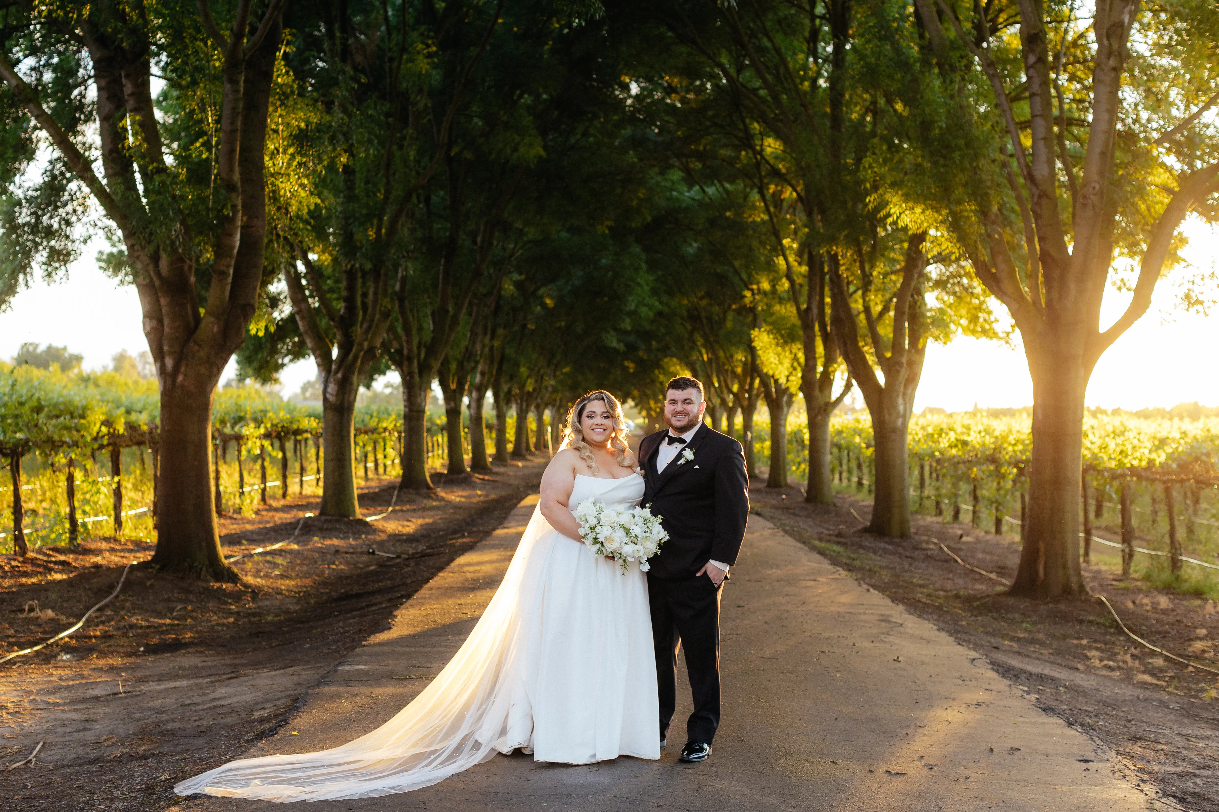 Bride wearing Aspen by Sottero and Midgley with her husband