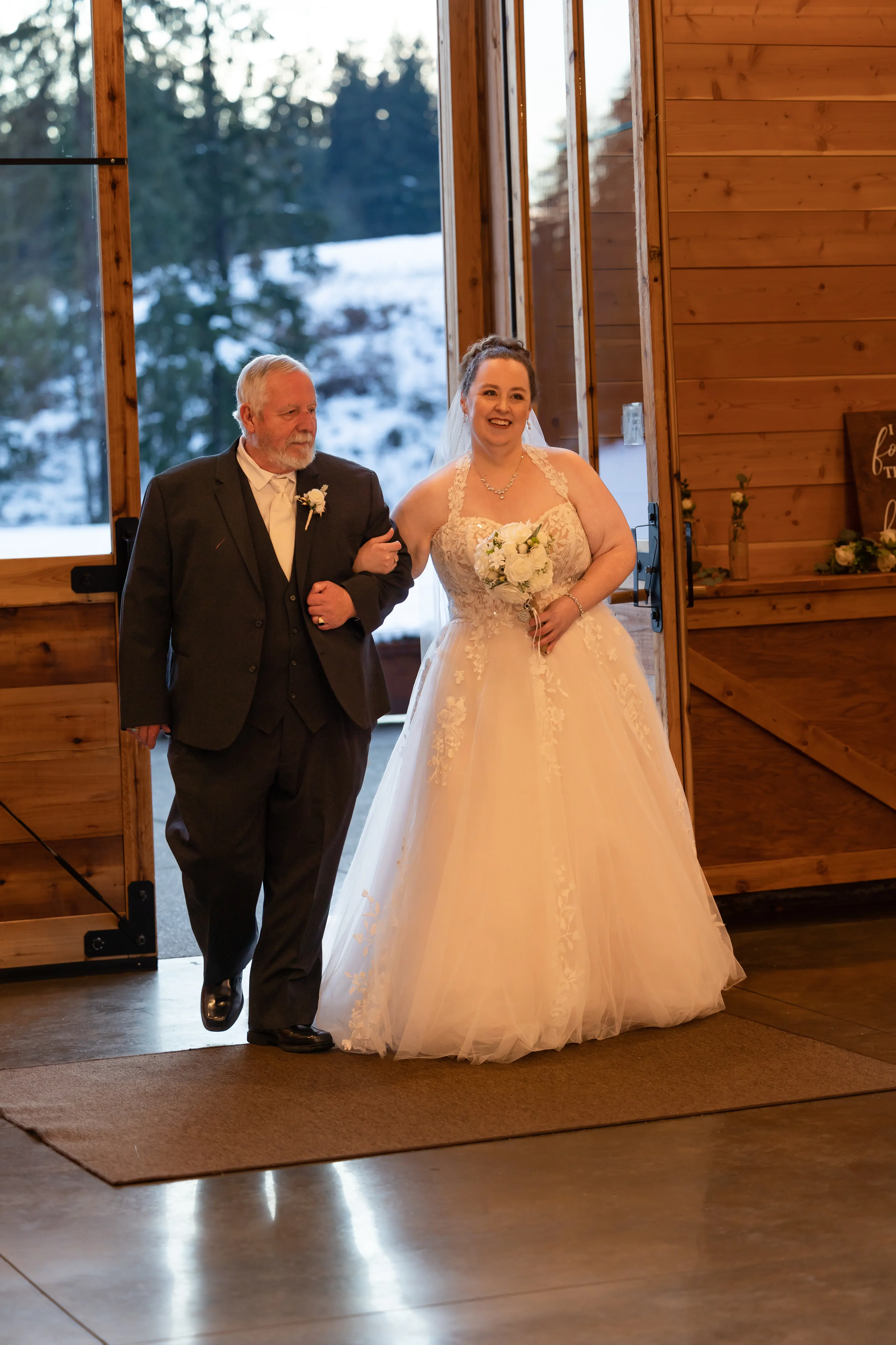 Bride In Ballgown Wedding Dress Called Harlem By Maggie Sottero With Father Of The Bride