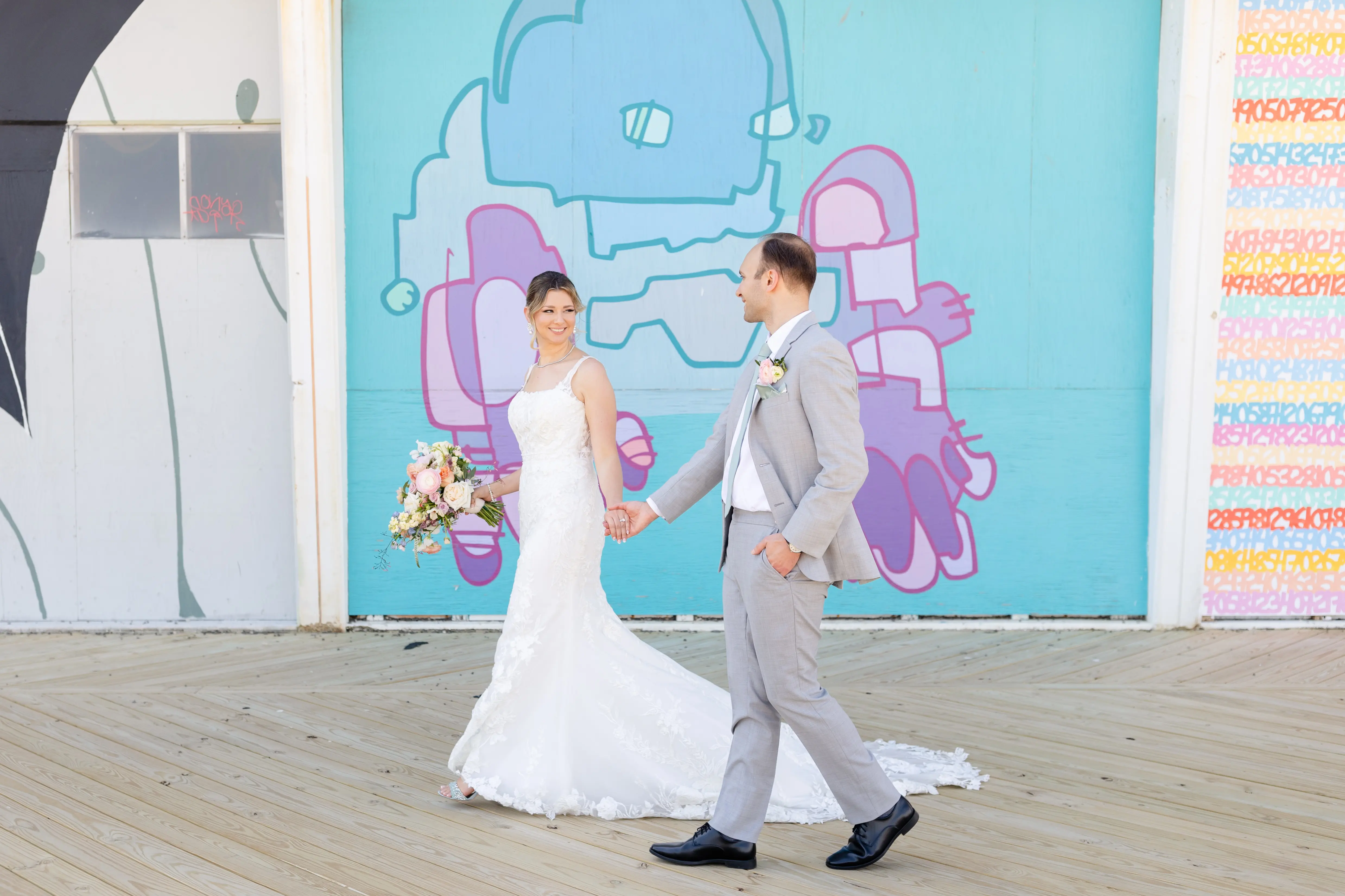 Gown In Beaded Tulle Sequined Lace Albany Maggie Sottero With Groom