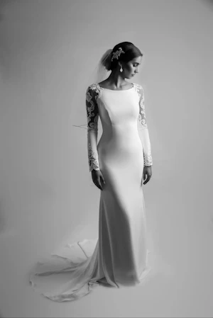 Bride In Long Sleeve Dress Called Bethany By Rebecca Ingram