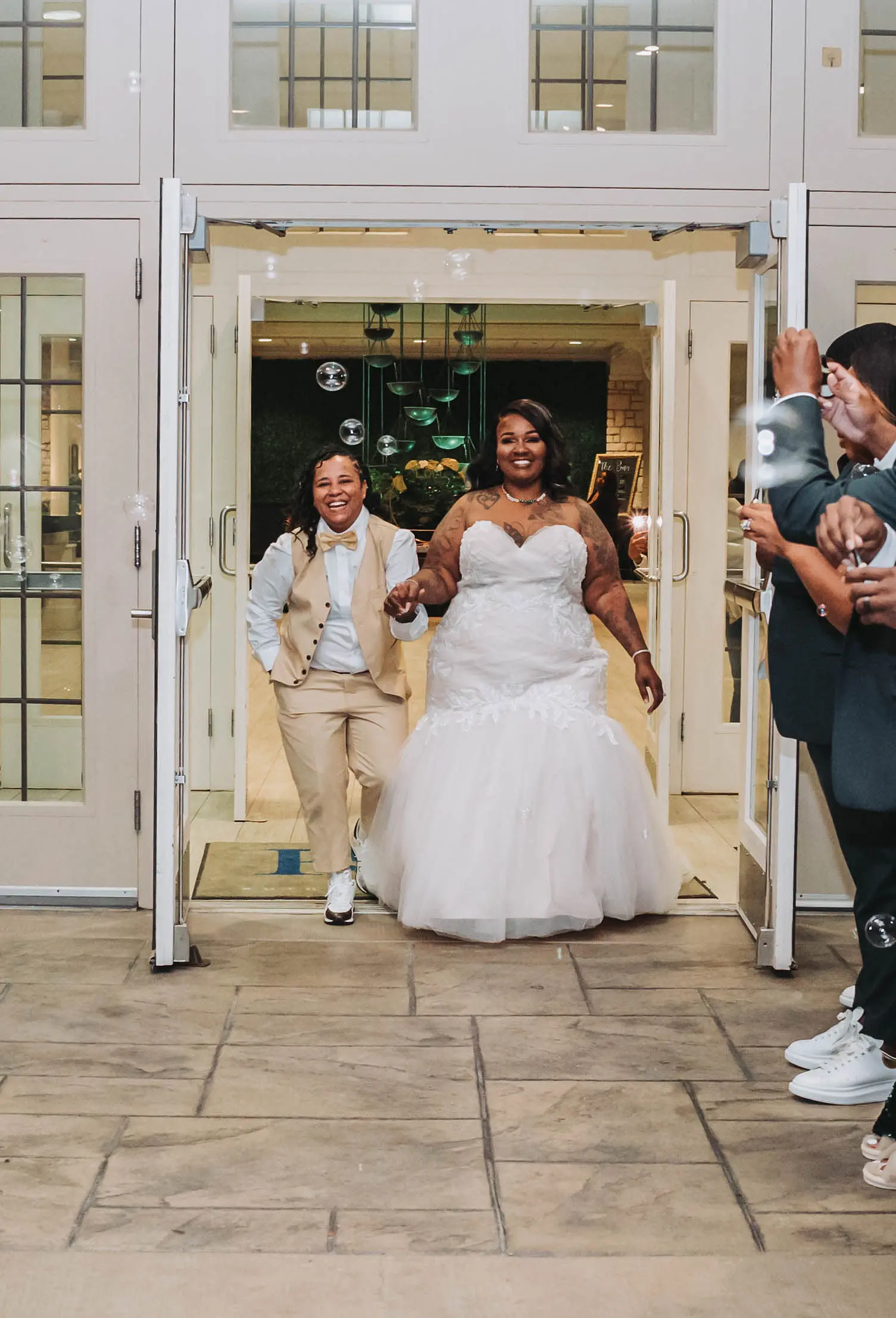 Real Bride in Ruched Tulled Mermaid Wedding Dress with Beaded Lace Motifs Called Georgia by Rebecca Ingram