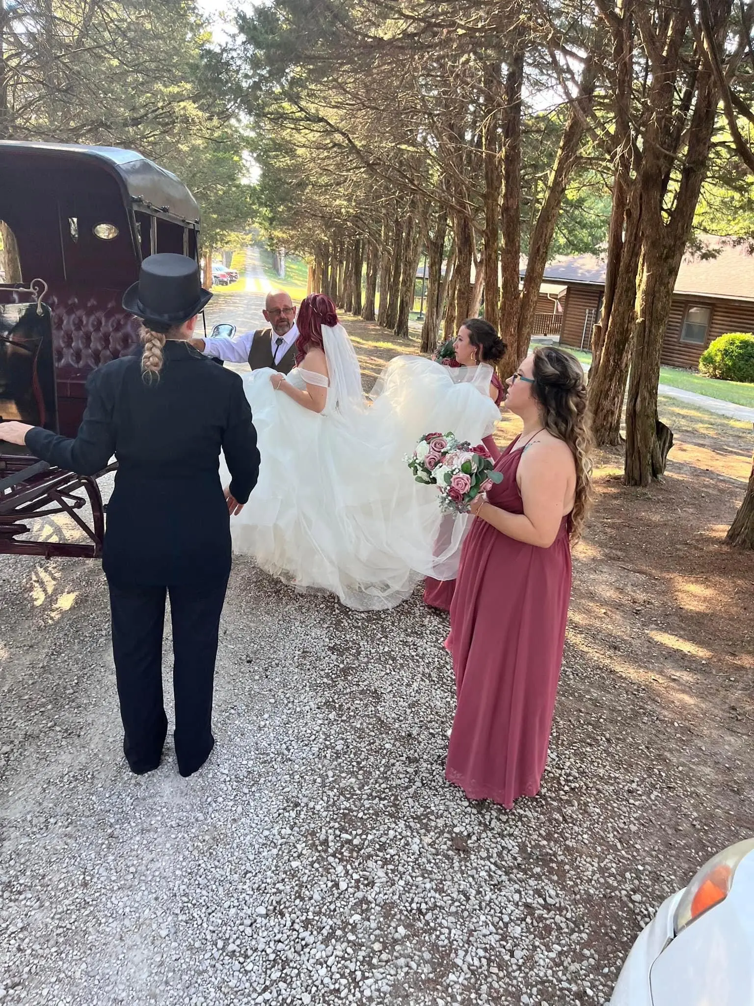 Bride Wearing Sparkly Princess Ballgown Wedding Dress Called Yasmin By Maggie Sottero Getting Into Carriage