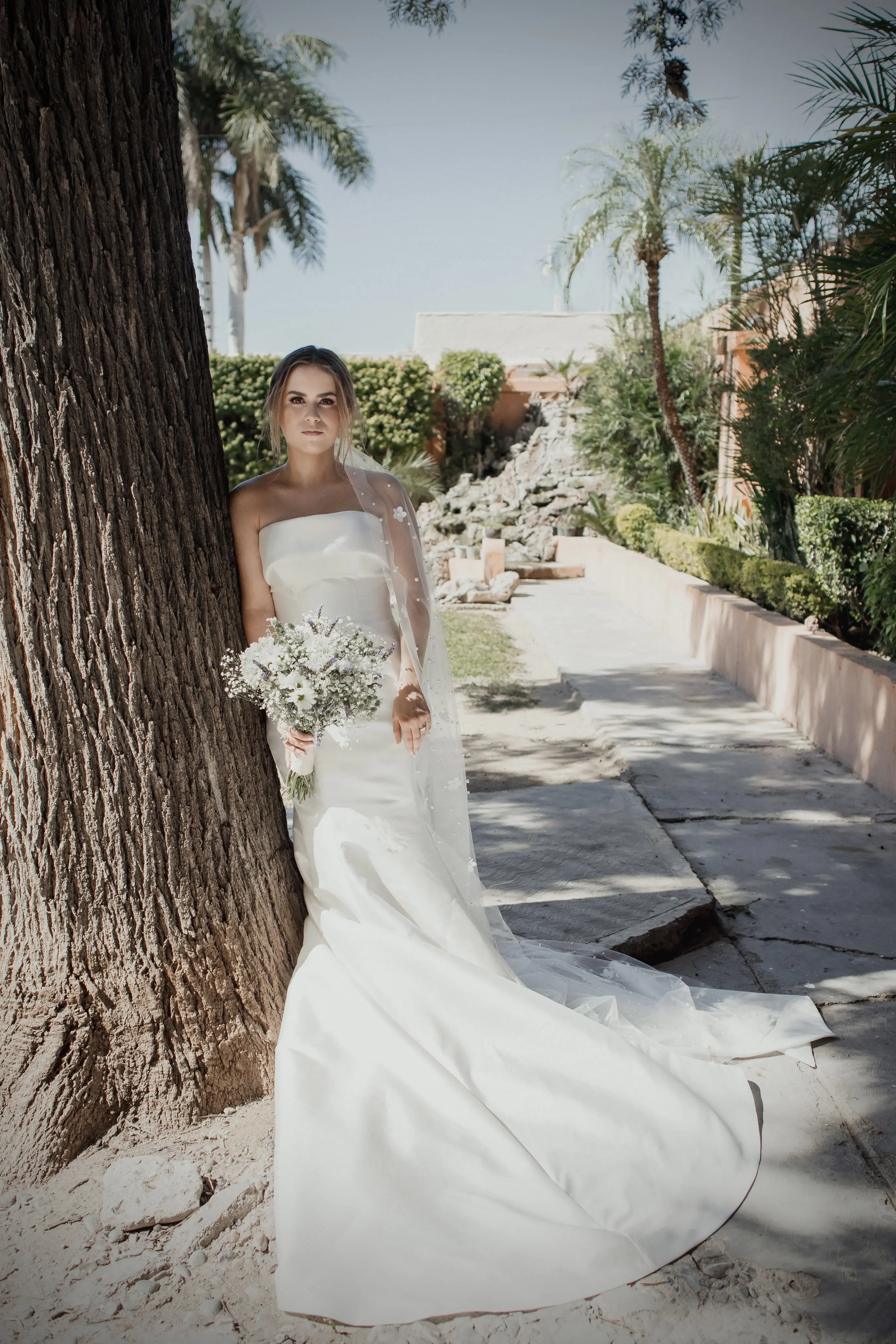 Bride In Modern Strapless Wedding Dress Called Mitchell By Maggie Sottero