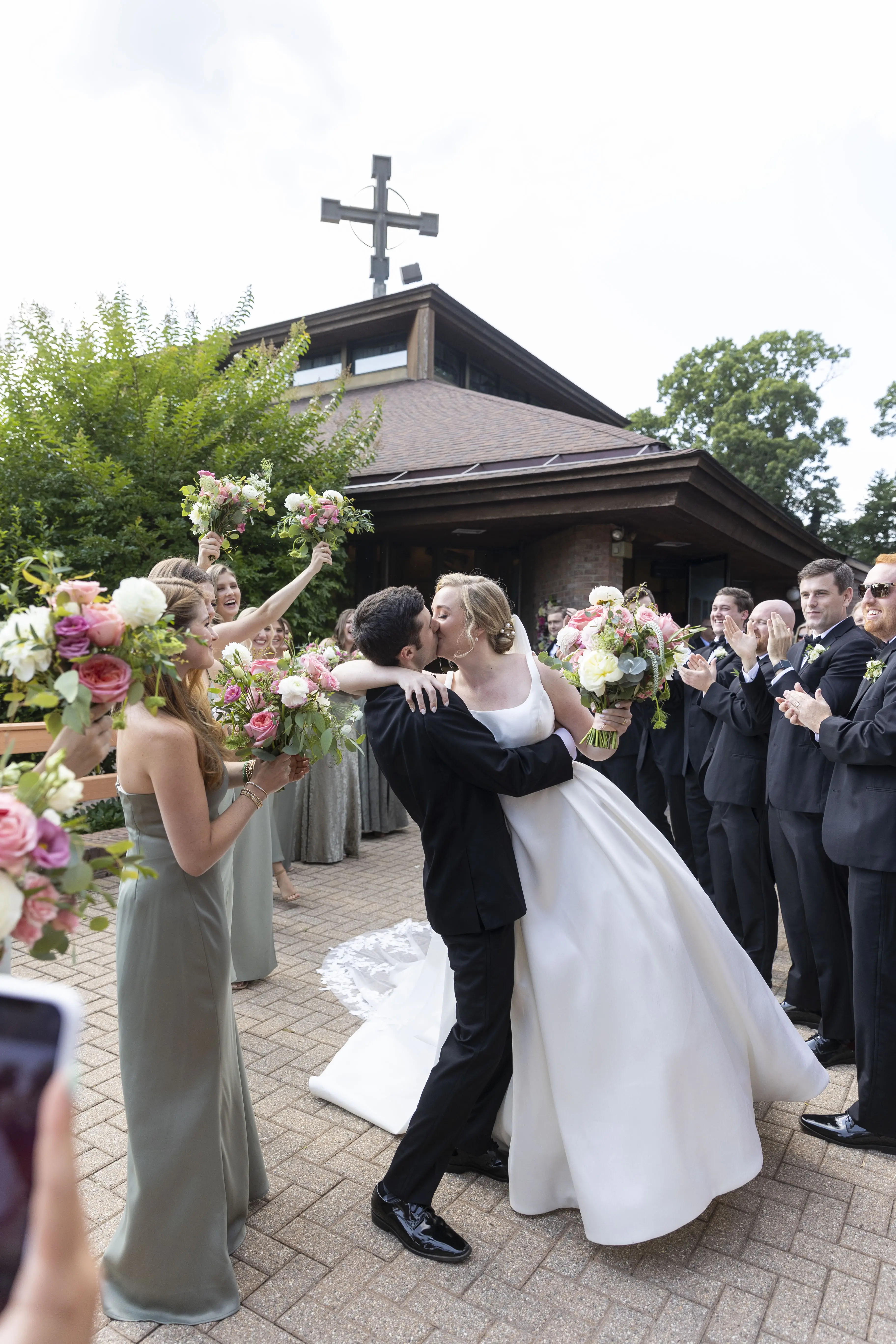 Bride In Simple Wedding Dress Called Selena By Maggie Sottero With Groom