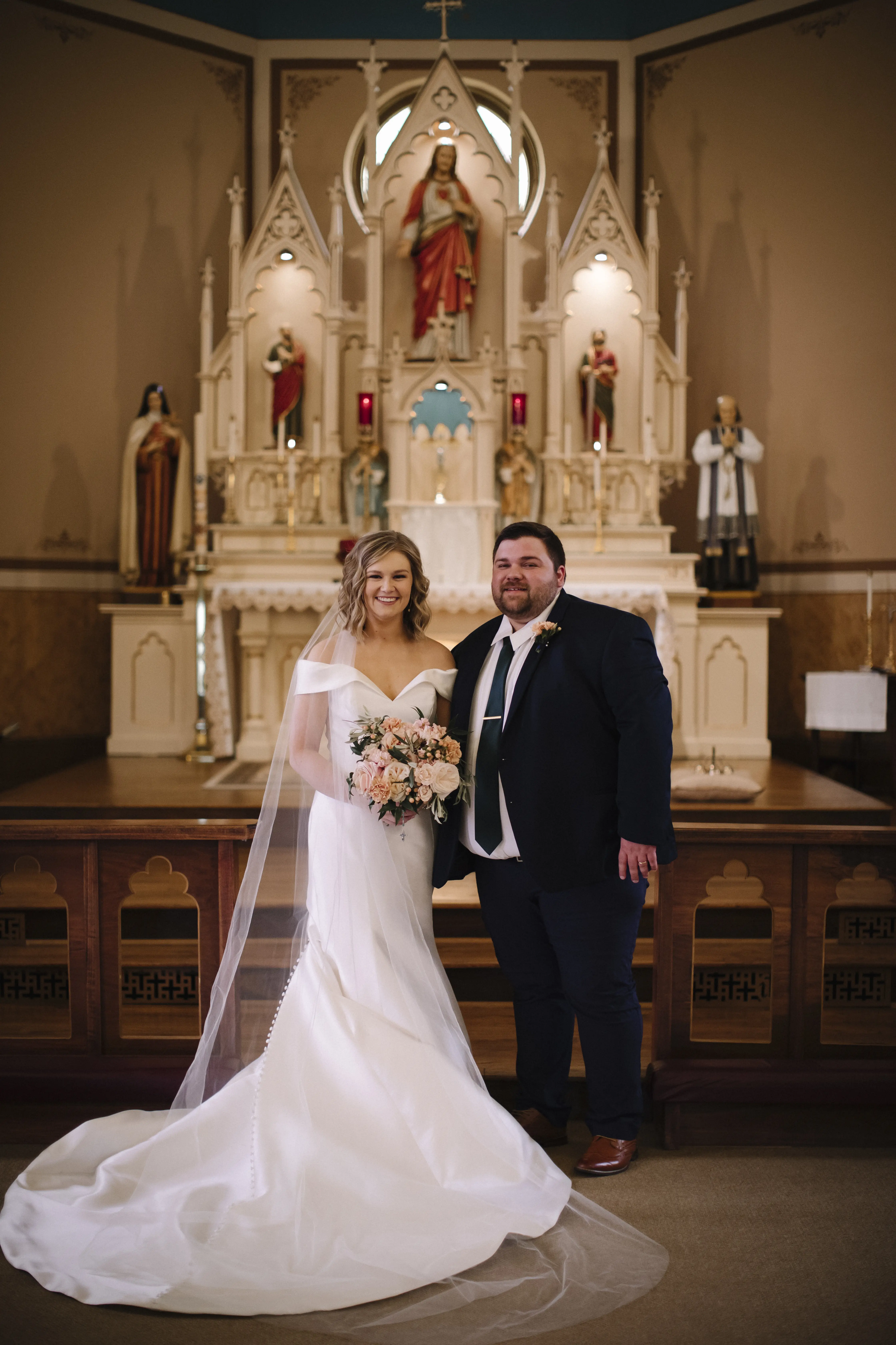 Bride In Satin Wedding Dress Called Josie By Rebecca Ingram