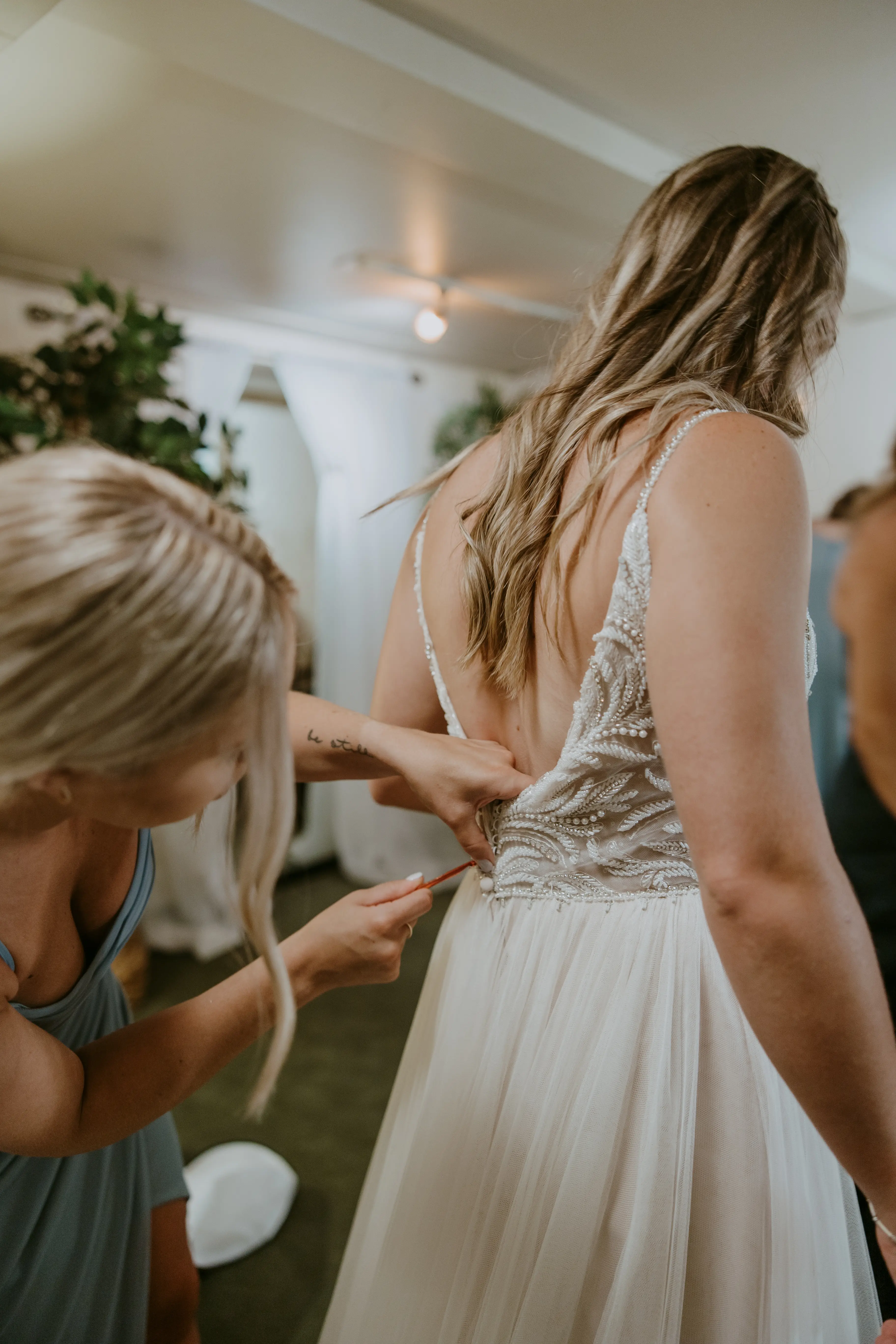 Bride Wearing A-Line Wedding Dress