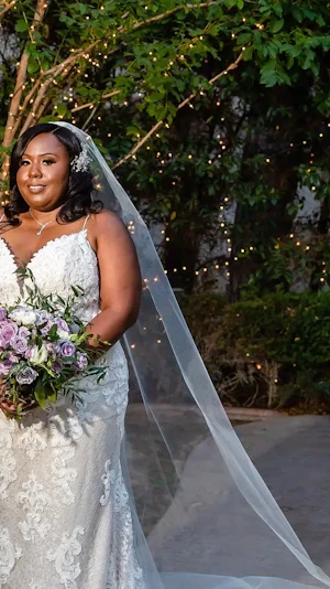 Bride in Sexy Lace Wedding Dress with Shimmering Lace Motifs for the Glam and Romantic Bride Called Tuscany Marie by Maggie Sottero