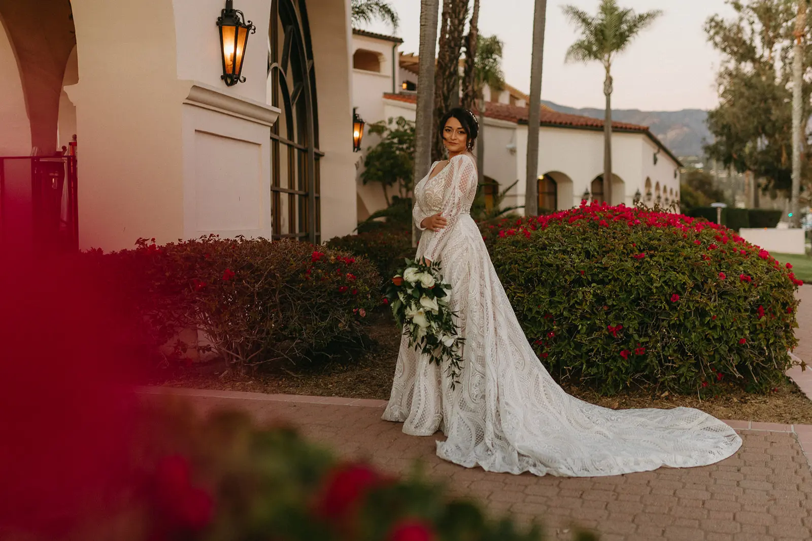 Bride Wearing Lace A-Line Wedding Dress Called Roxanne By Sottero And Midgley