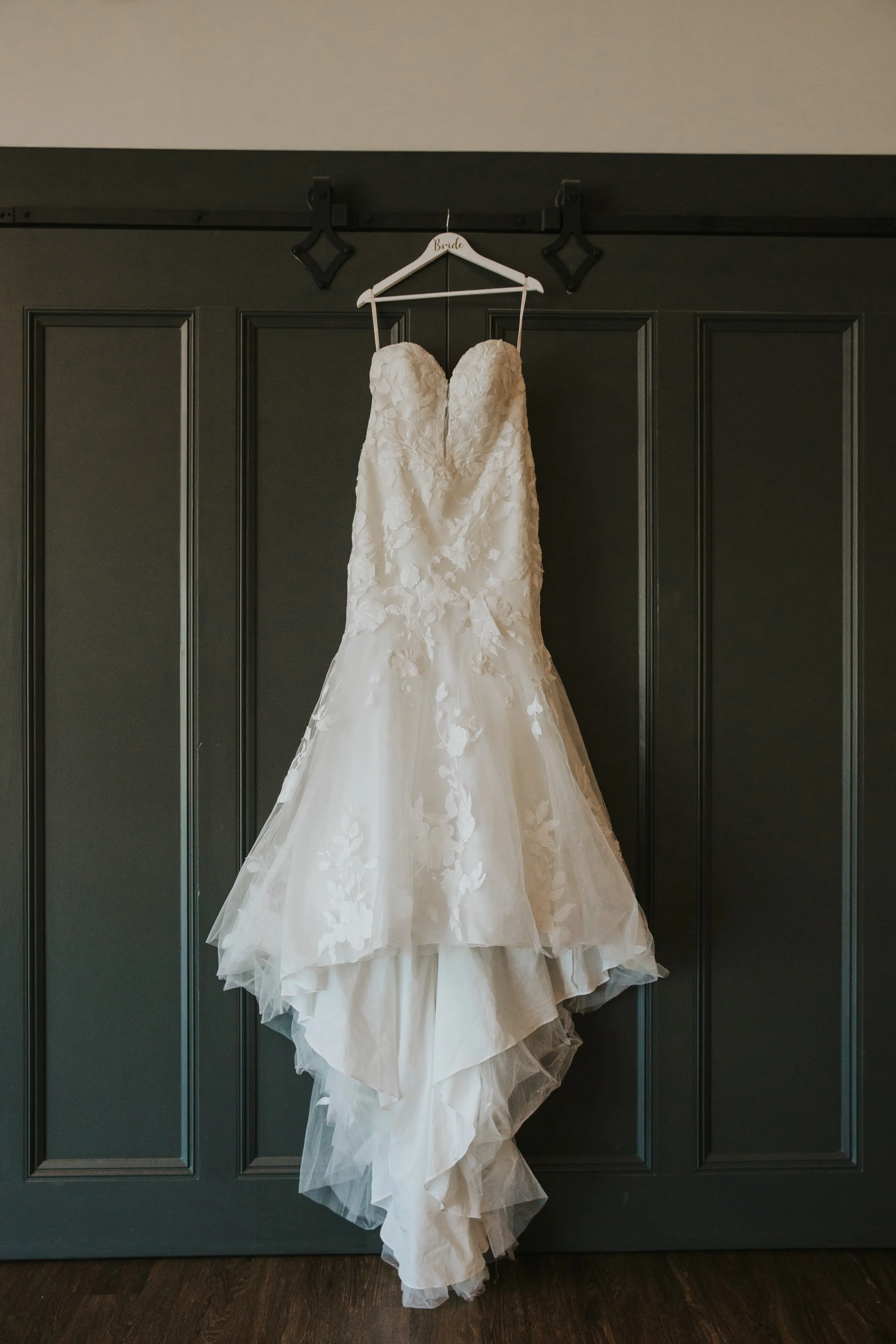 Hanging Lace Mermaid Wedding Gown Called Hattie By Rebecca Ingram
