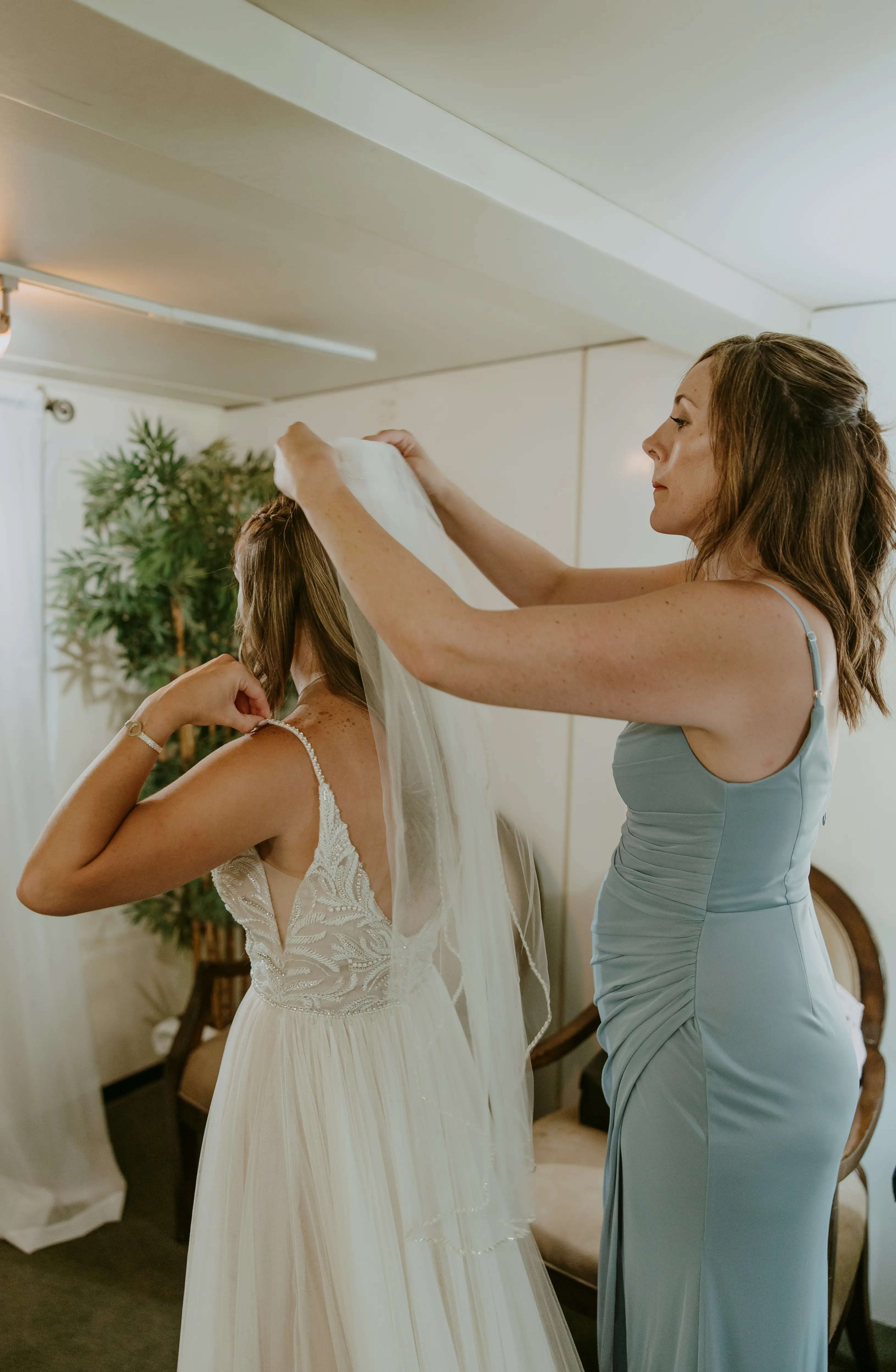 Bride Wearing A-Line Wedding Dress