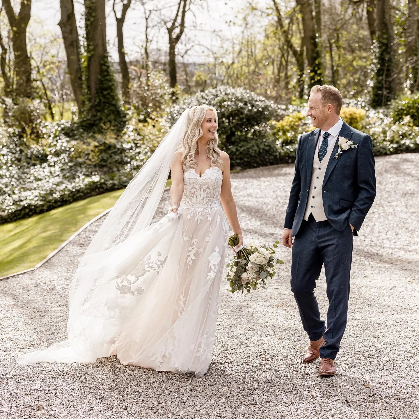 Bride In Sweetheart A-line Hattie Lane Lynette Rebecca Ingram With Groom