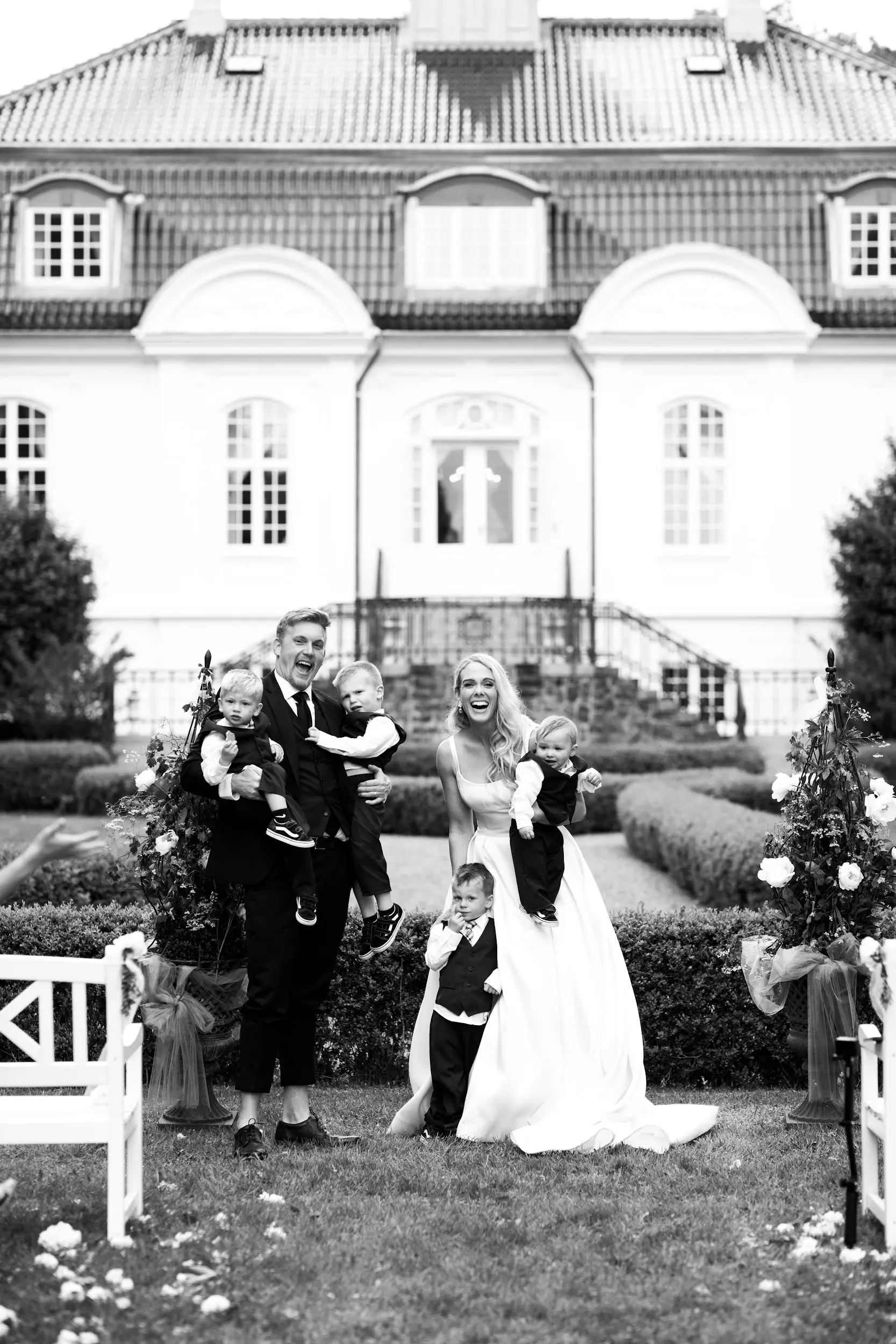 Groom With Bride Wearing Satin Ball Gown Selena By Maggie Sottero
