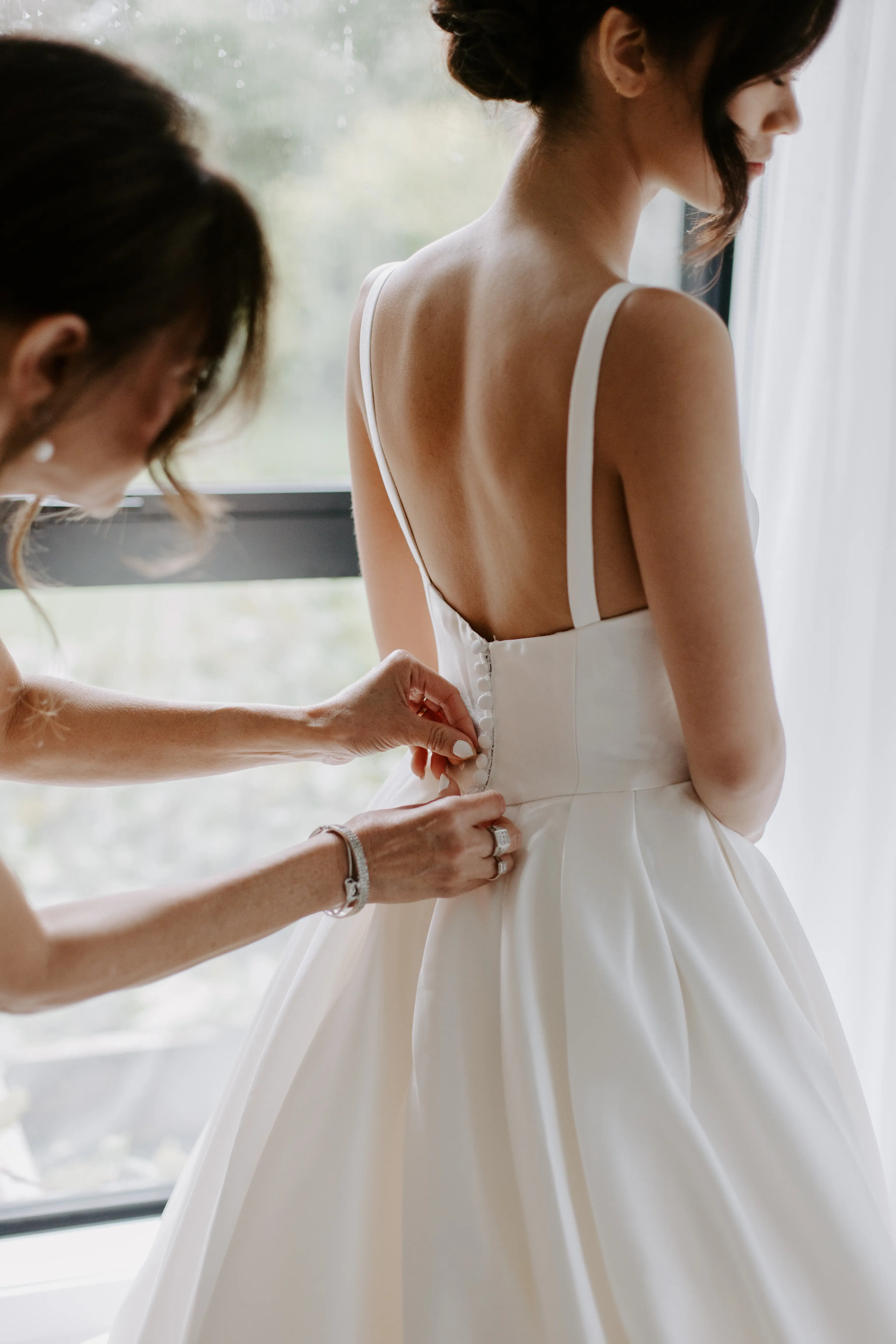 Bride In Satin A-Line Wedding Dress Called Selena By Maggie Sottero
