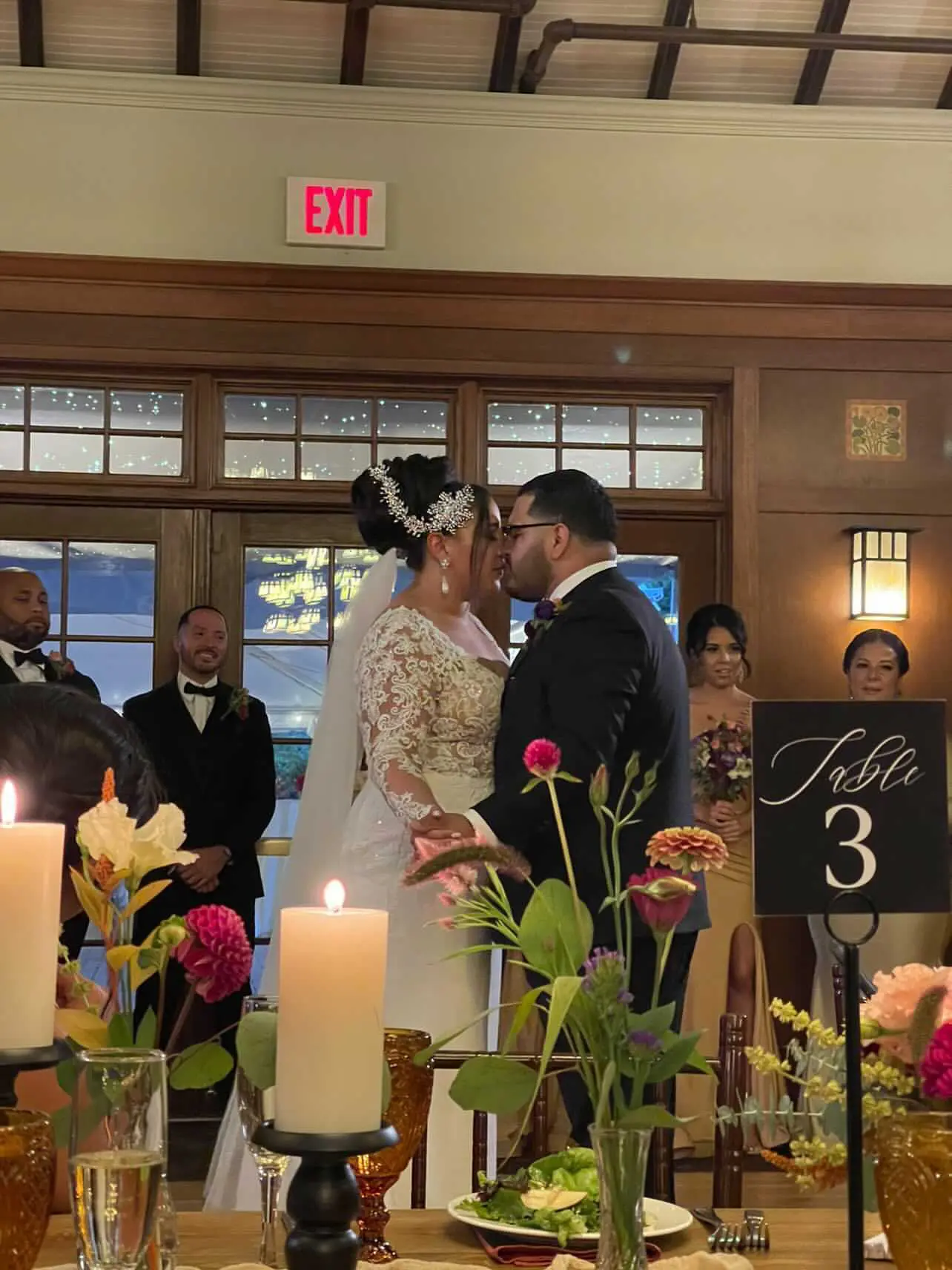 Groom With Bride Wearing Sheath Lace Long Sleeve Wedding Dress Althea By Maggie Sottero
