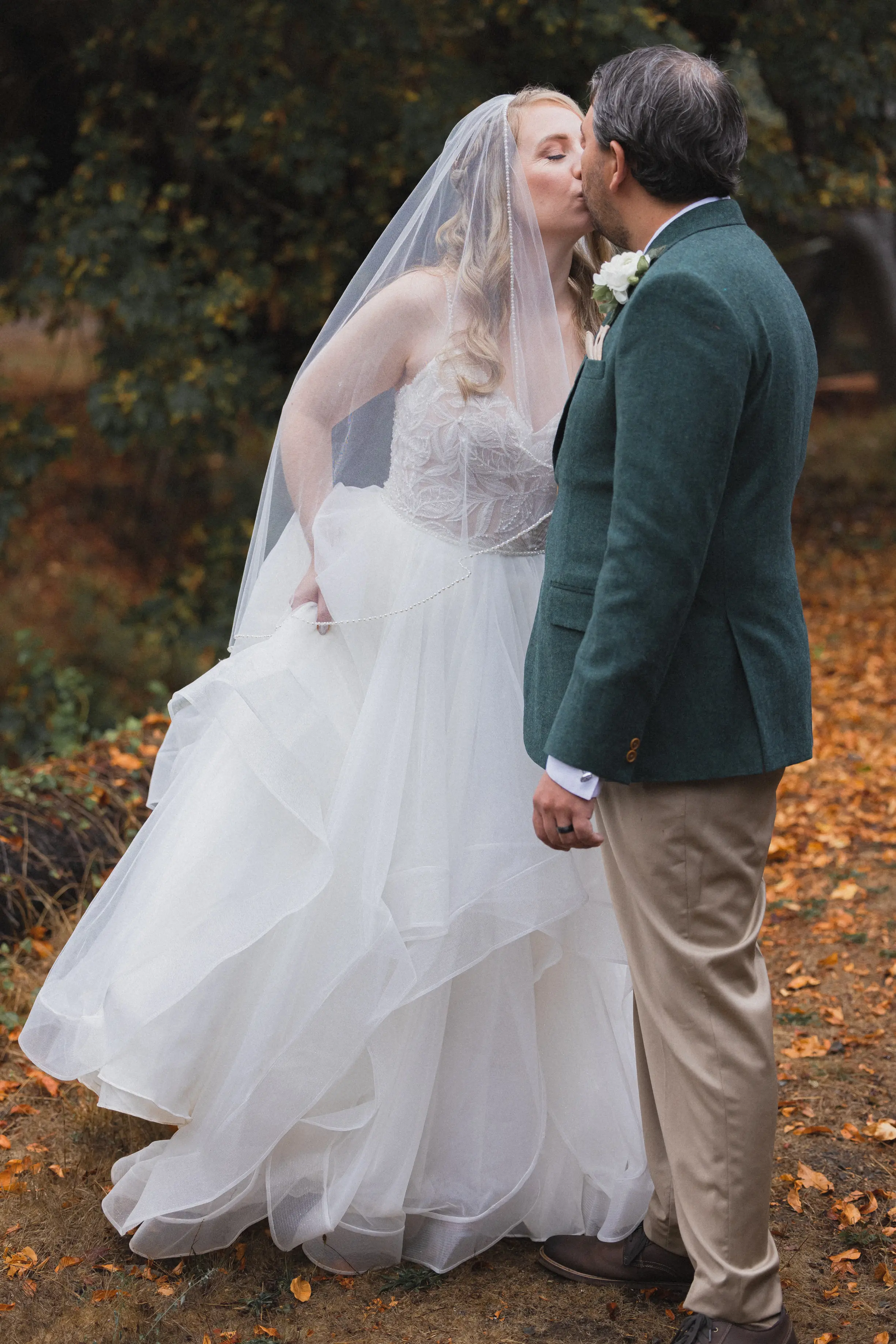 Photo of Bride In Ruffled Wedding Dress Called Timbrey By Maggie Sottero