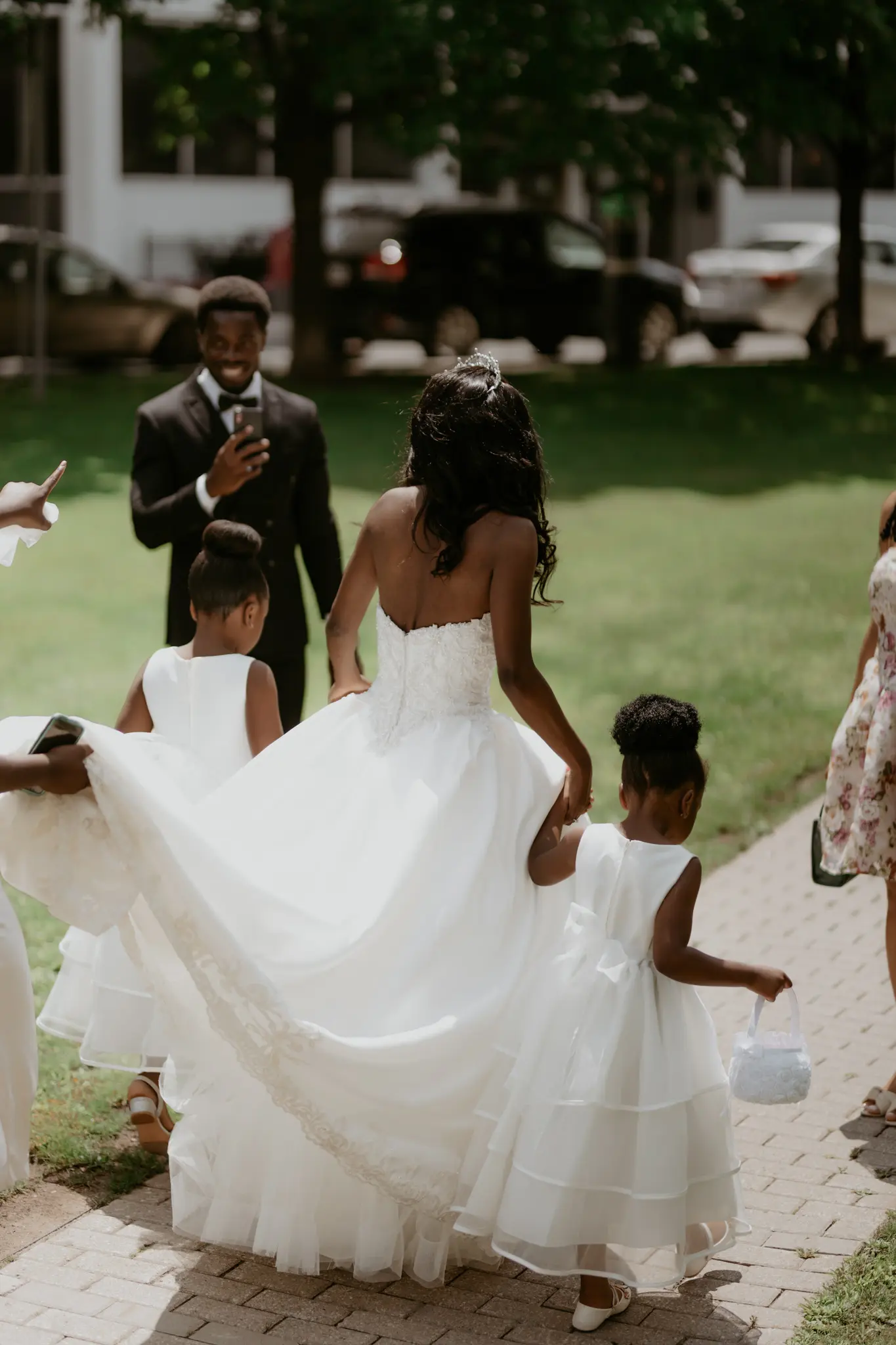 Bride Wearing Satin Ball Gown Kimora By Sottero And Midgley