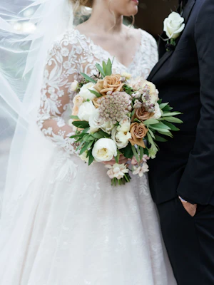 Real Bride Wearing Lace Ballgown Wedding Dress Called Zander By Sottero and Midgley With Groom