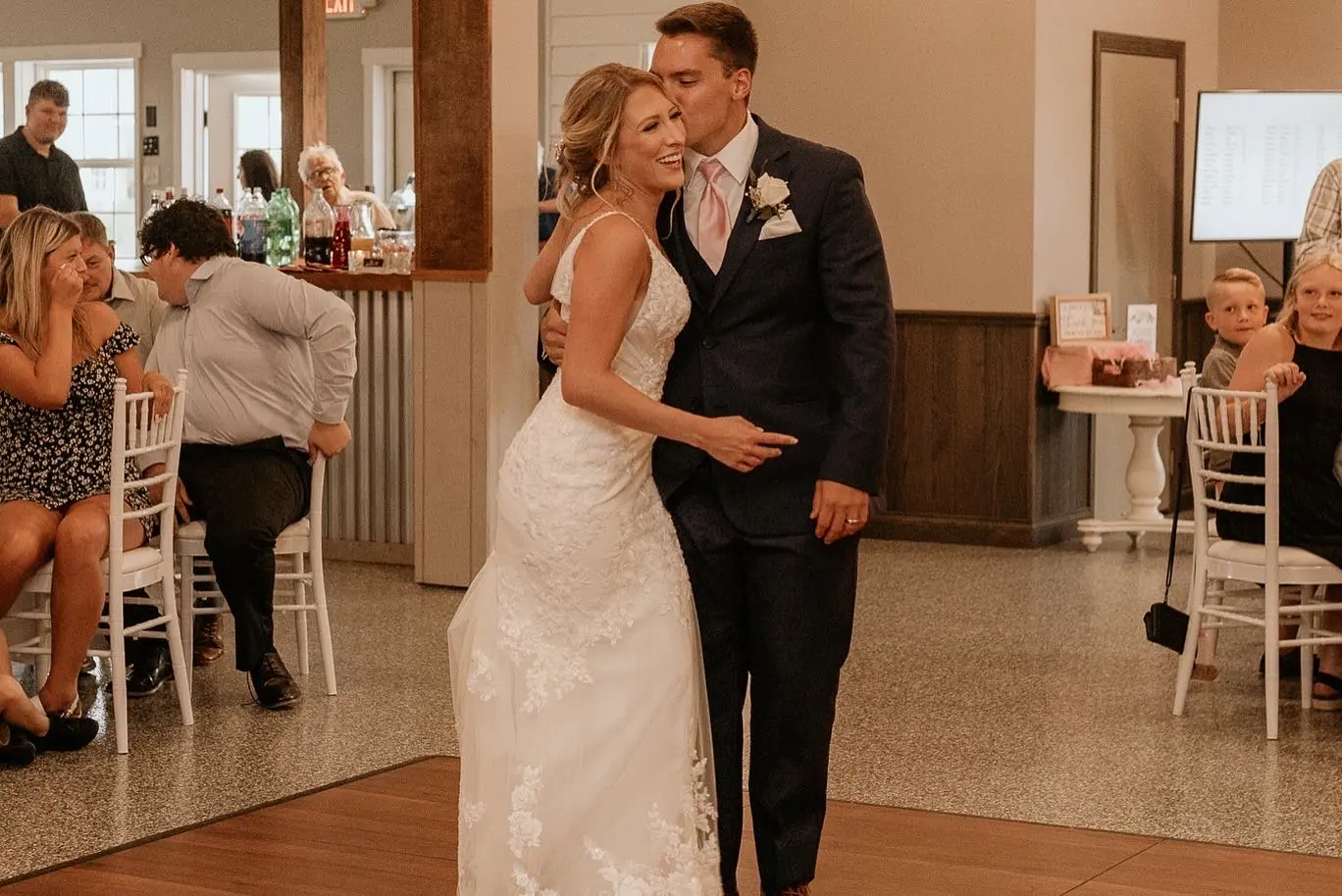 Bride In Sparkle Fit-and-Flare Fontaine By Maggie Sottero With Groom