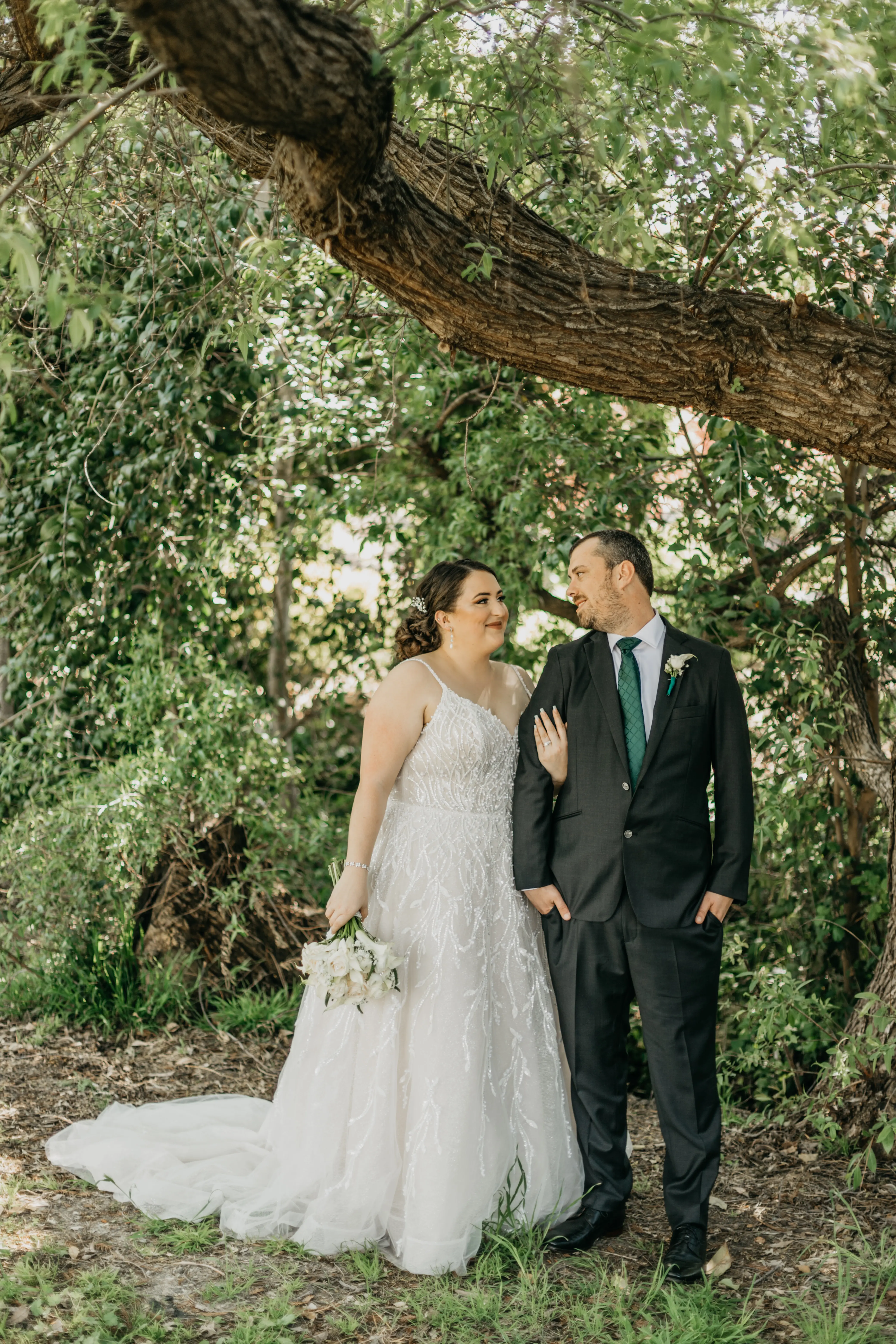 Bride In Beaded Ballgown Marvine Sottero Midgley With Groom