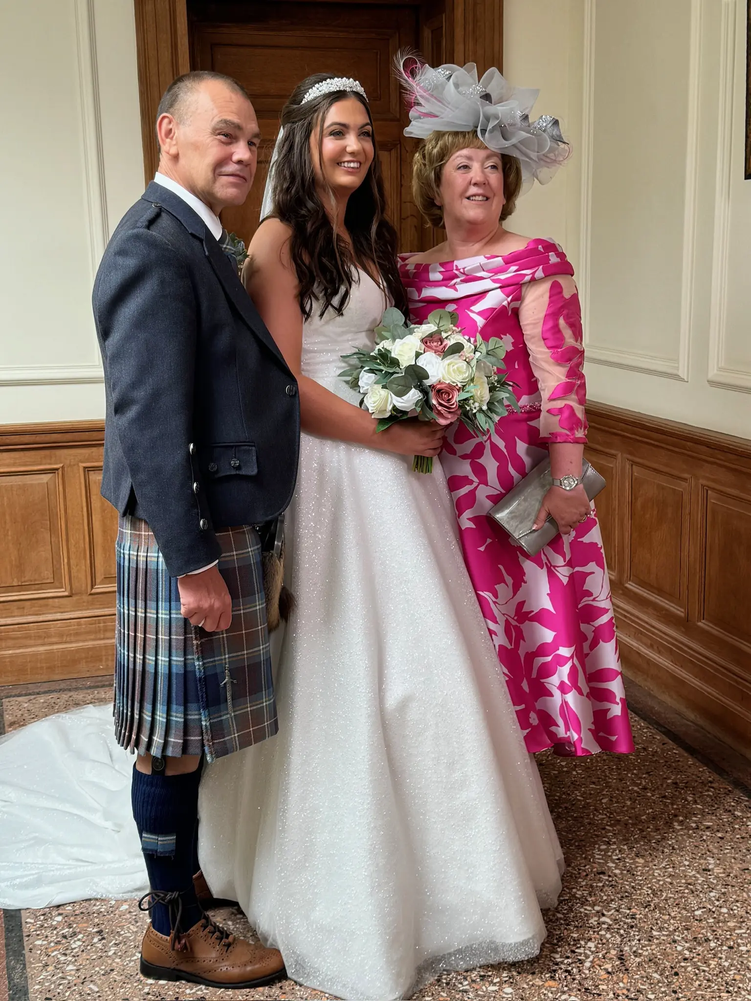 Bride wearing Anniston by Maggie Sottero with her parents