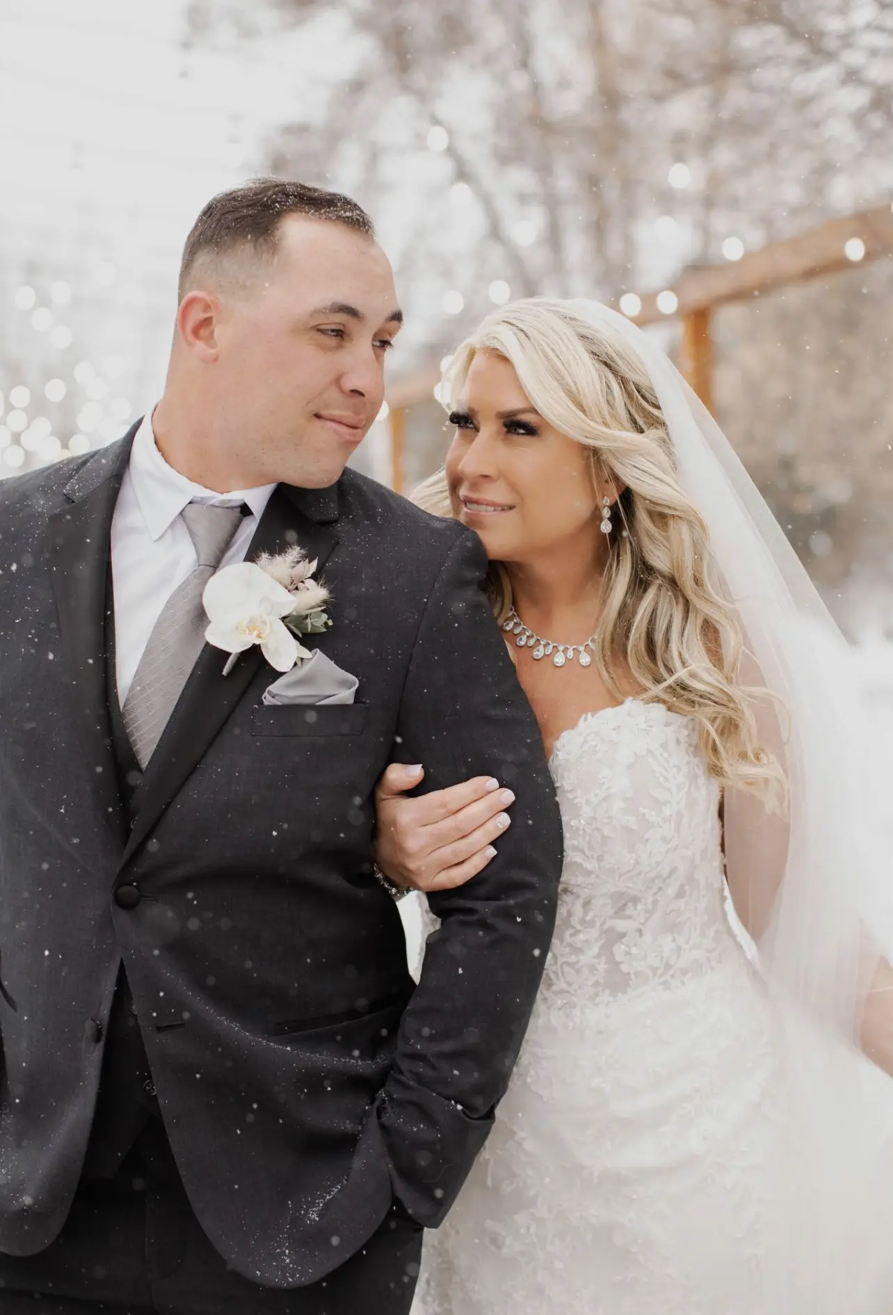 Bride In Beaded Mermaid Lennon Maggie Sottero With Groom