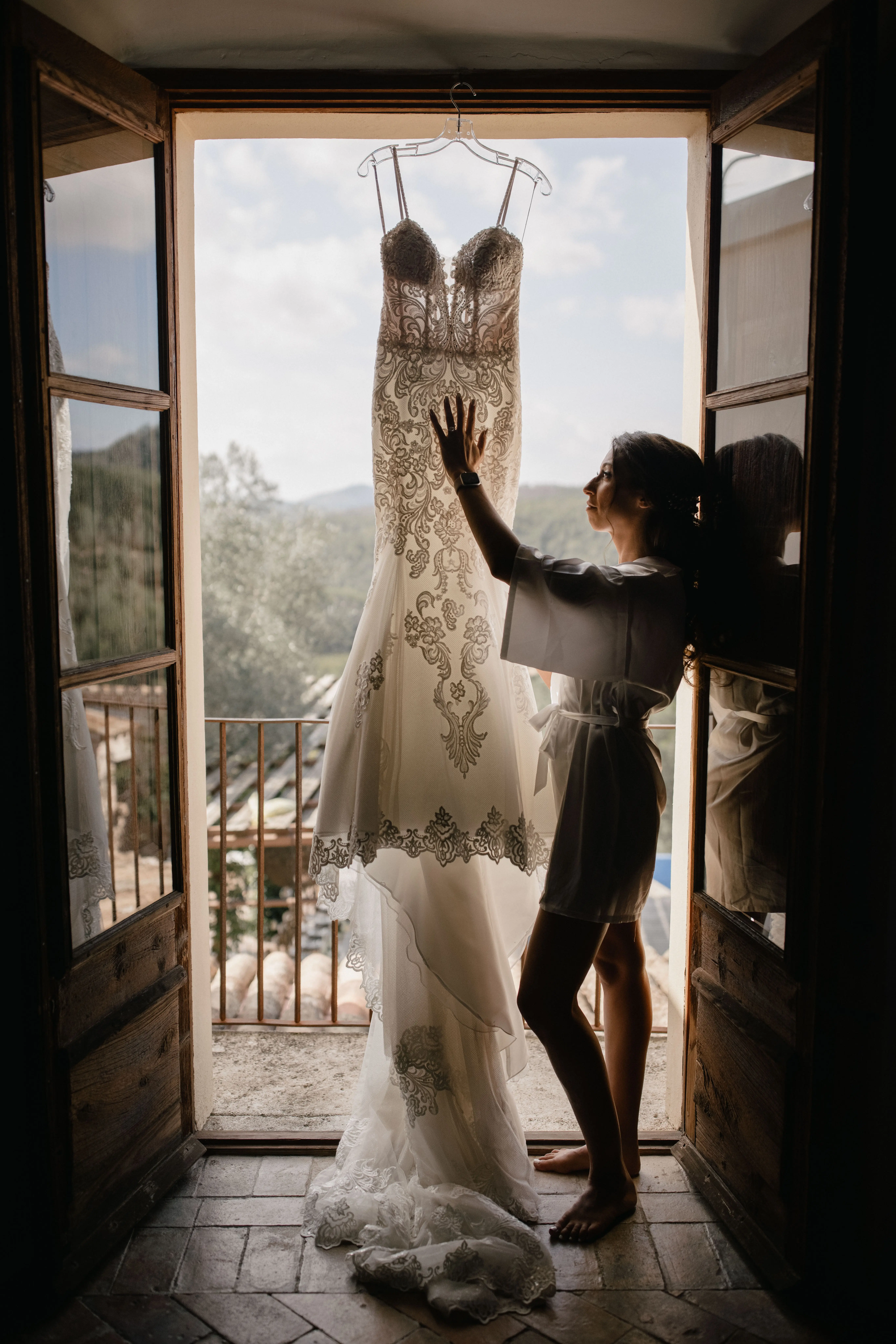 Real Bride's Sparkly Lace Fit-and-Flare Bridal Dress Called Fiona by Maggie Sottero