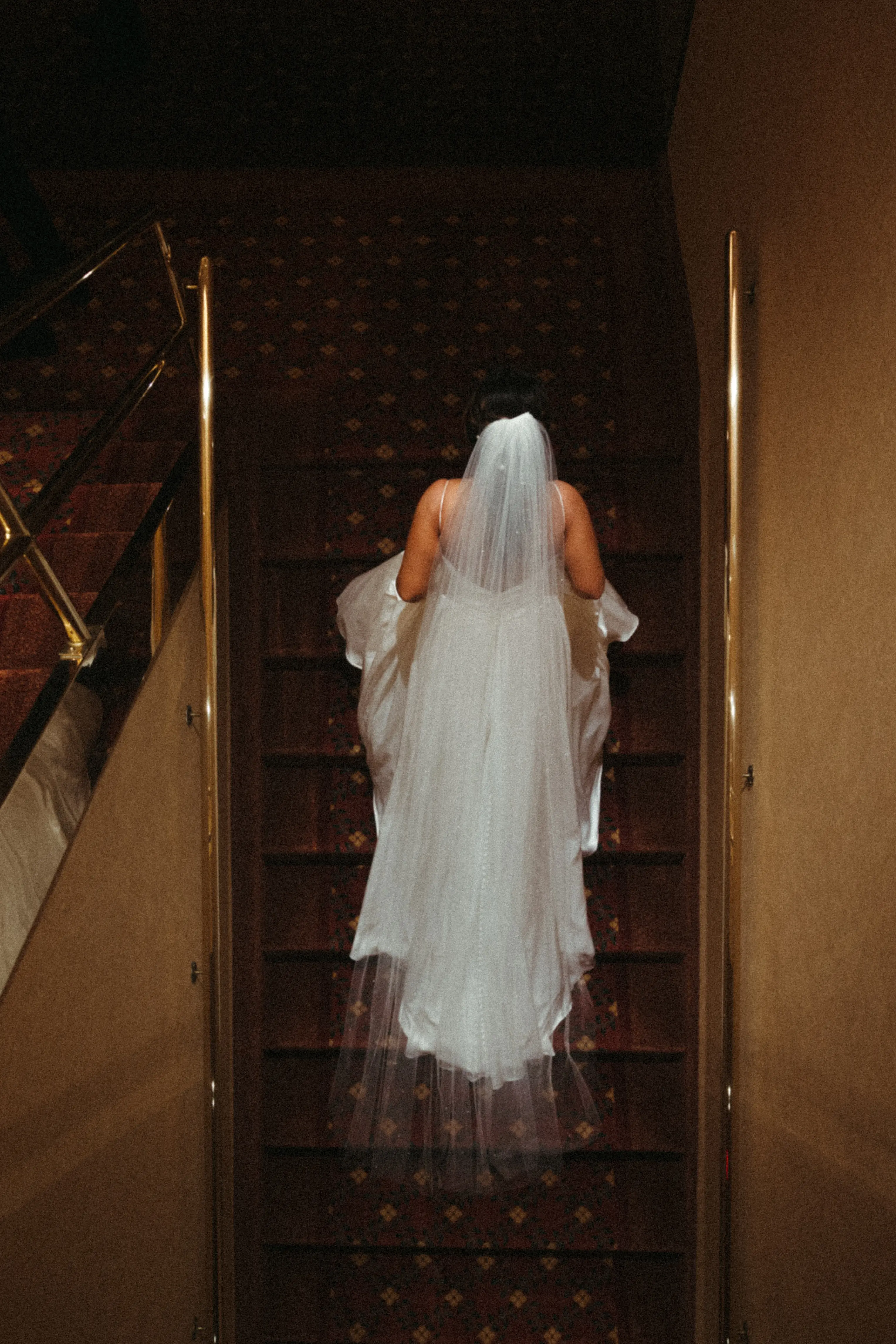 Bride In Simple Satin Wedding Dress Called Scarlet By Maggie Sottero