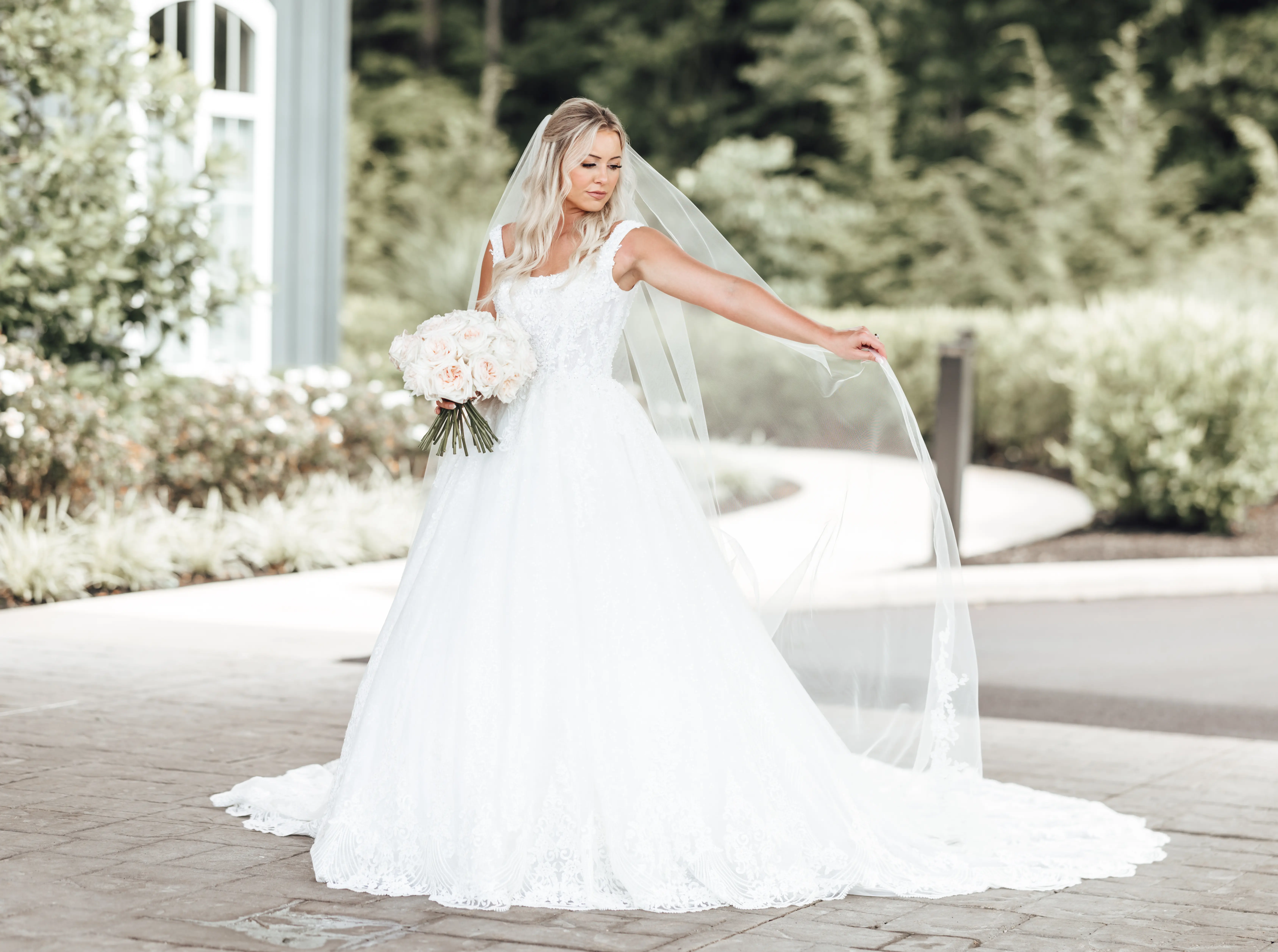 Bride Wearing Lace Ballgown Zachary By Sottero And Midgley