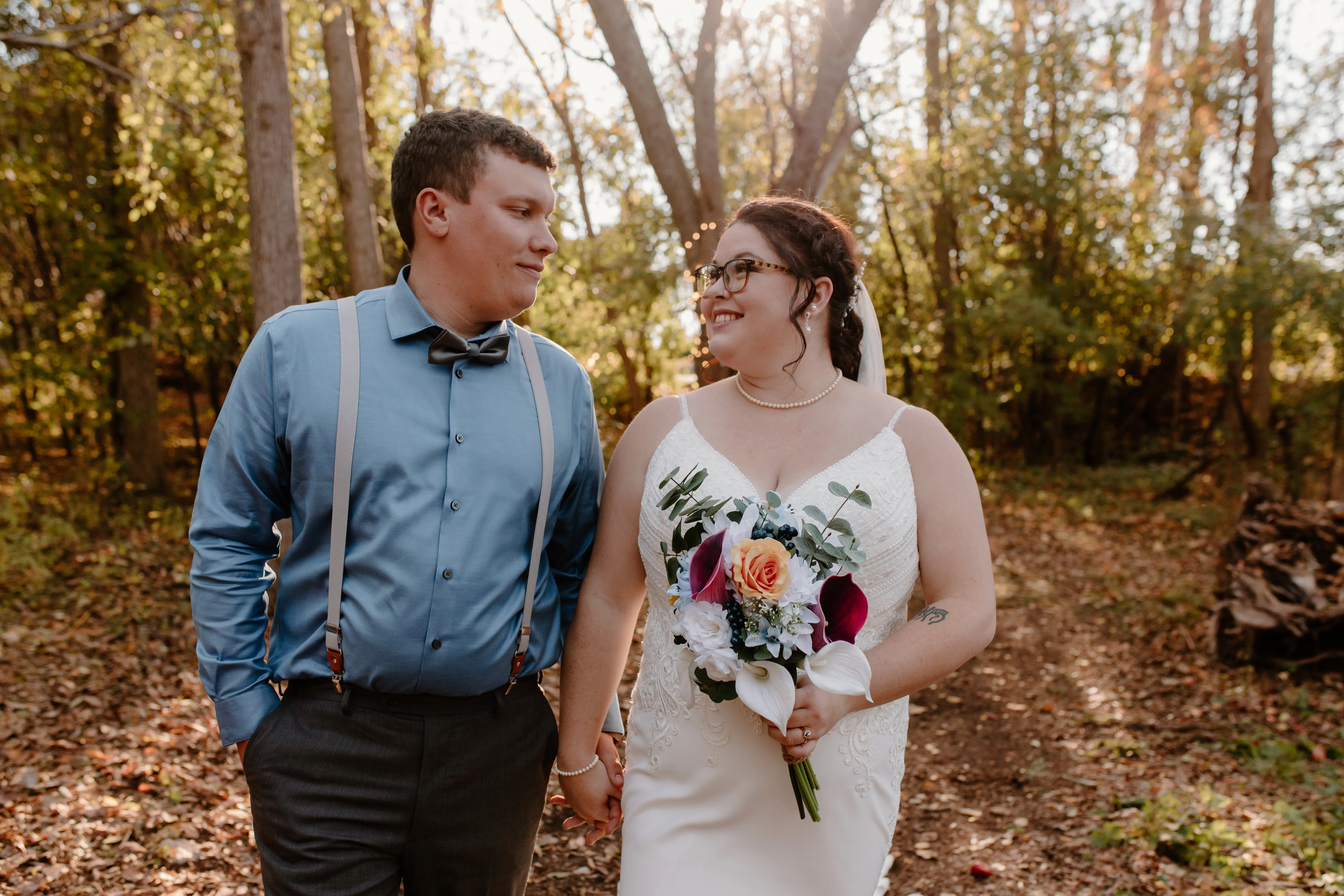 Groom With Bride Wearing Cold Shoulder Crepe Wedding Dress Bracken Lynette By Sottero And Midgley
