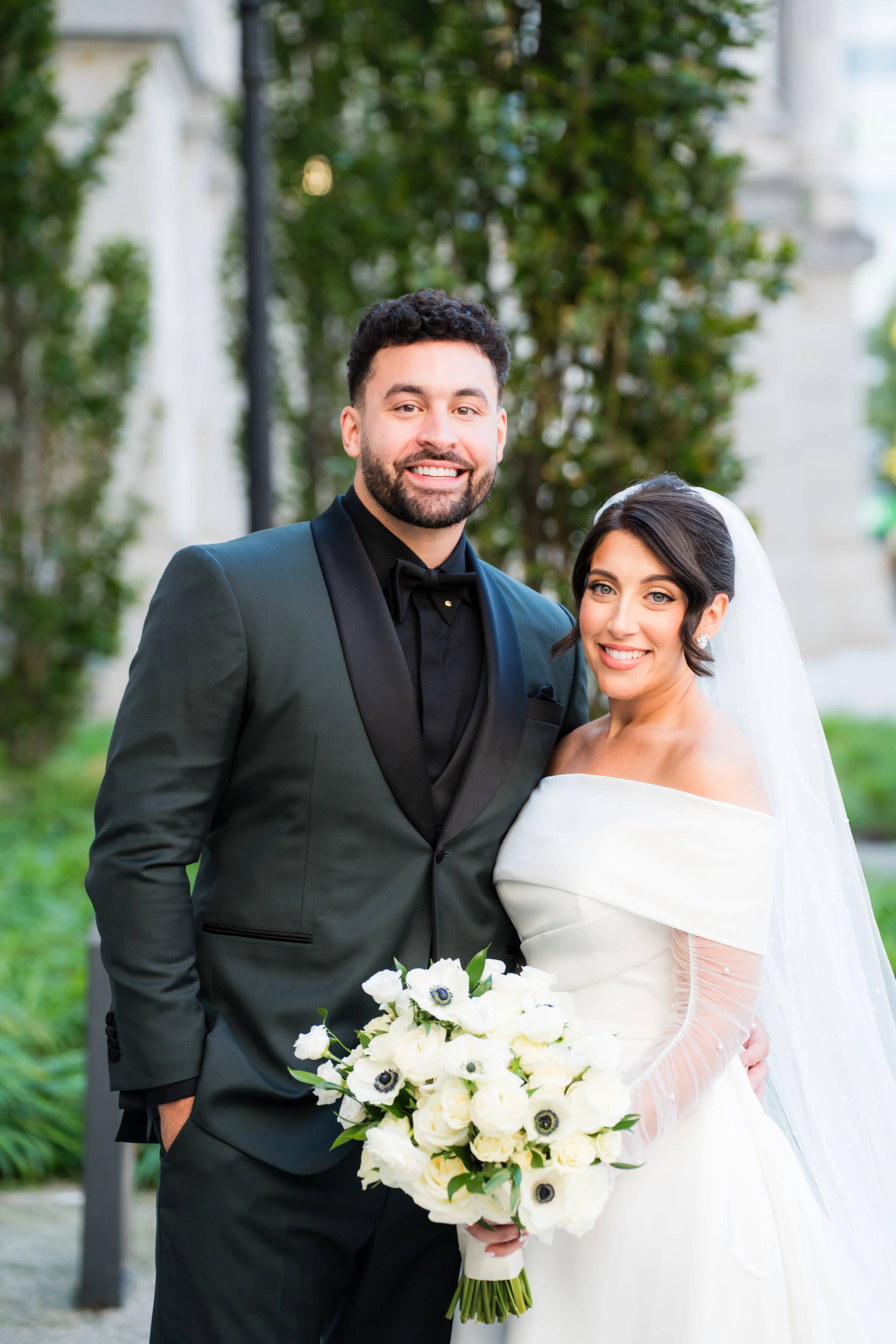 Bride Wearing Modern Ballgown Wedding Dress Called Aspen By Sottero And Midgley With Groom